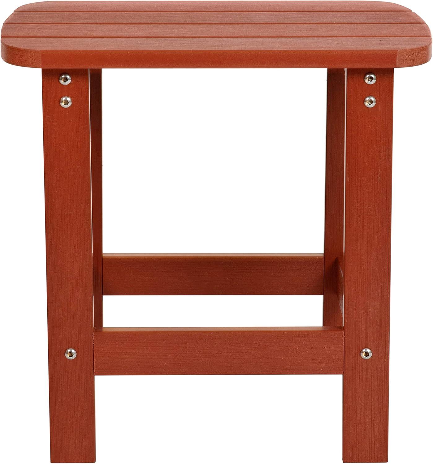 imageFlash Furniture Charlestown Tiered Commercial Poly Resin Adirondack Side Table Lime Green AllWeather IndoorOutdoorRed