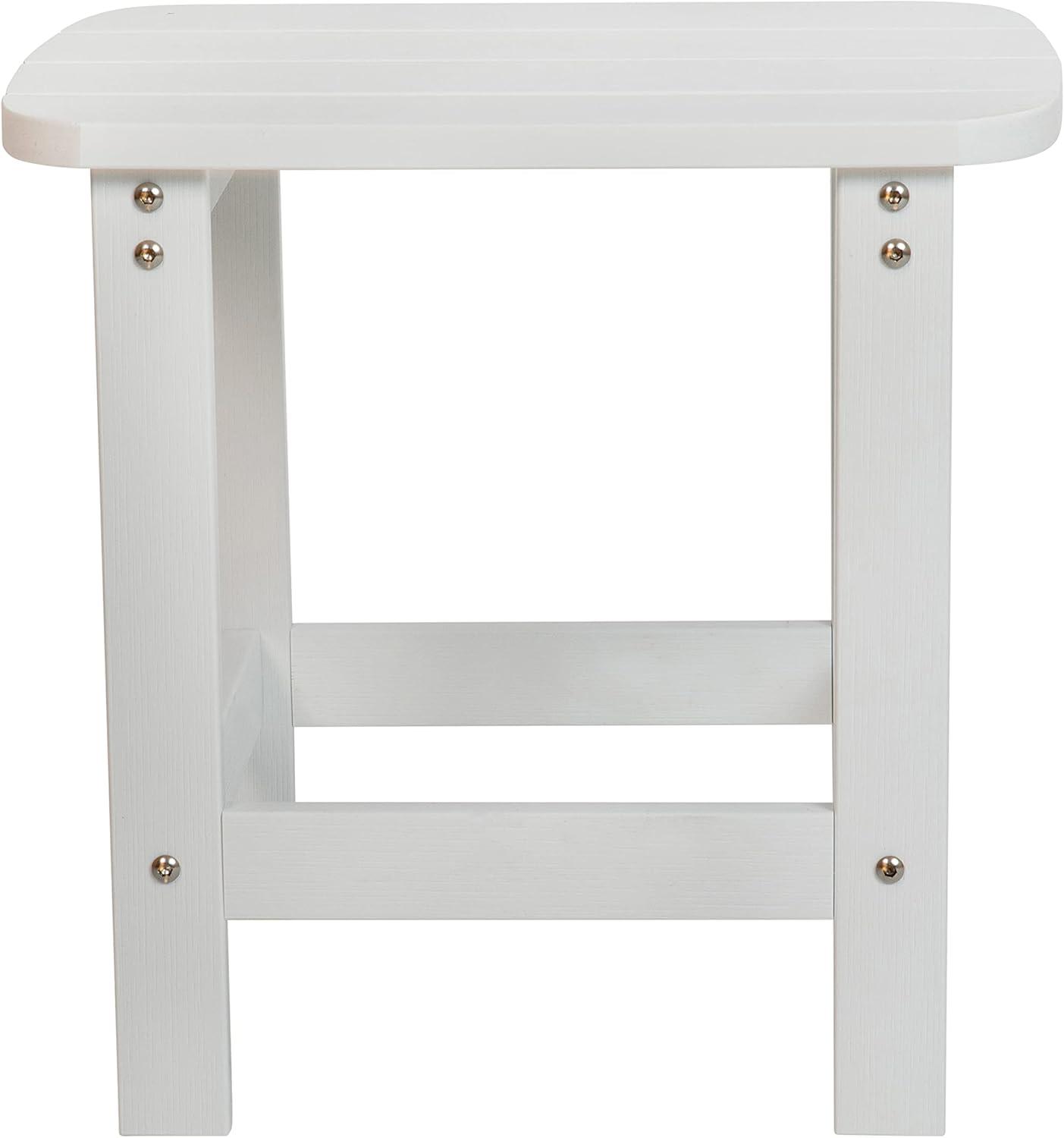 imageFlash Furniture Charlestown Tiered Commercial Poly Resin Adirondack Side Table Lime Green AllWeather IndoorOutdoorWhite