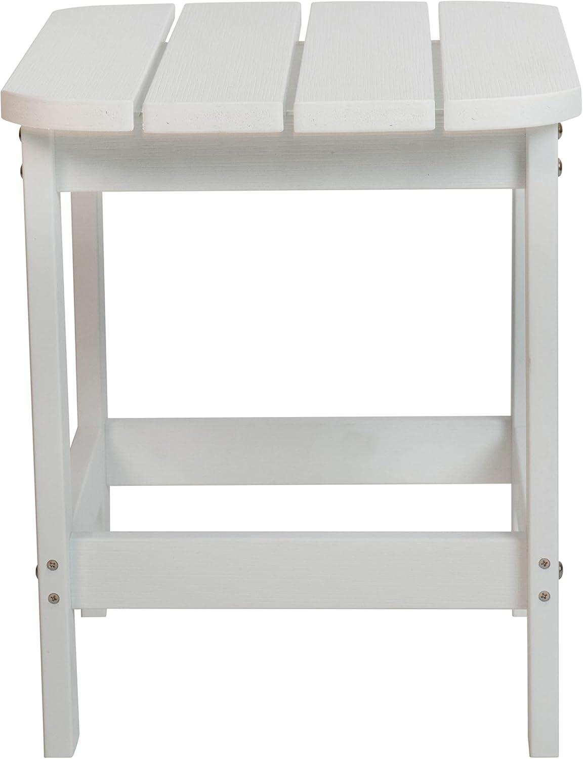 imageFlash Furniture Charlestown Tiered Commercial Poly Resin Adirondack Side Table Lime Green AllWeather IndoorOutdoorWhite