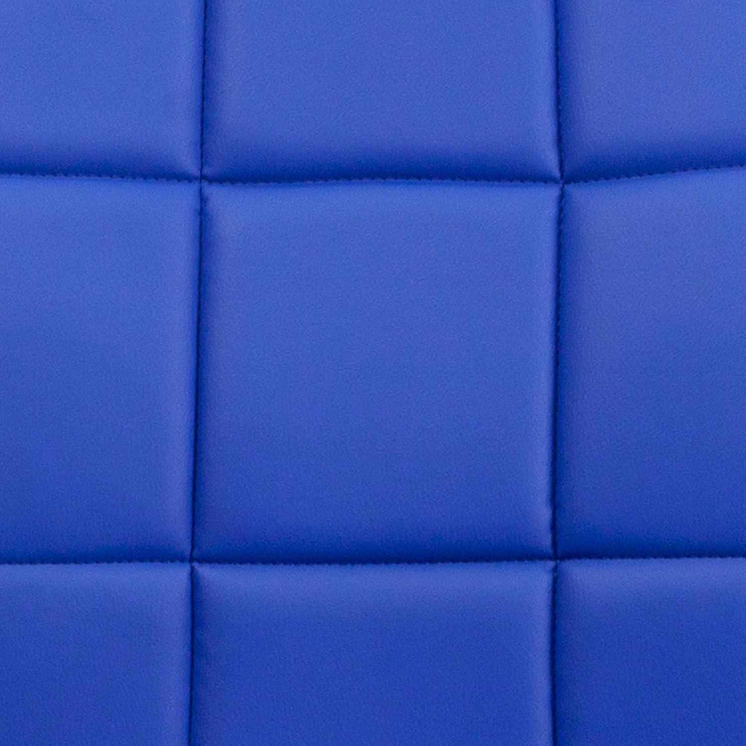 imageFlash Furniture Clayton MidBack Tufted Vinyl Upholstered Swivel Desk Chair with Padded Seat Modern Adjustable Height Padded Office Chair BlackBlue