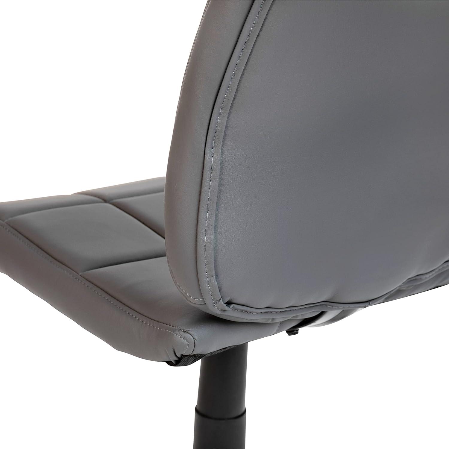 imageFlash Furniture Clayton MidBack Tufted Vinyl Upholstered Swivel Desk Chair with Padded Seat Modern Adjustable Height Padded Office Chair BlackGrey