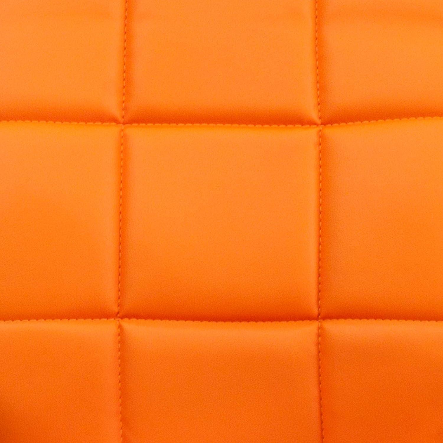 imageFlash Furniture Clayton MidBack Tufted Vinyl Upholstered Swivel Desk Chair with Padded Seat Modern Adjustable Height Padded Office Chair BlackOrange