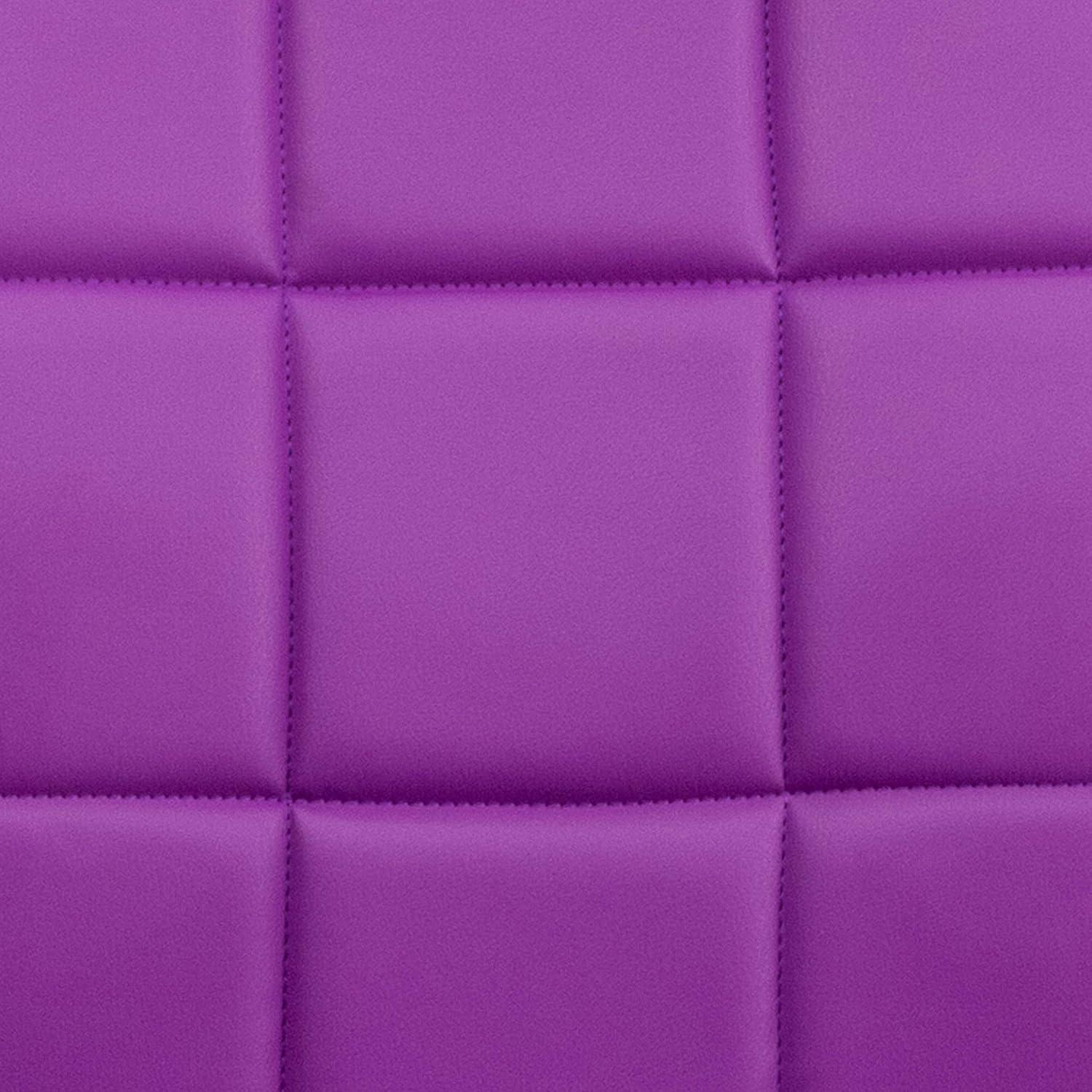imageFlash Furniture Clayton MidBack Tufted Vinyl Upholstered Swivel Desk Chair with Padded Seat Modern Adjustable Height Padded Office Chair BlackPurple