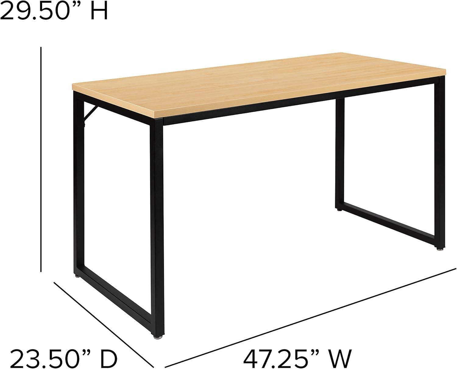 imageFlash Furniture Clifton Modern Office Computer Desk with Top and Bottom Storage Shelves Small Computer Desk for Home Office 28quotW BlackBlack