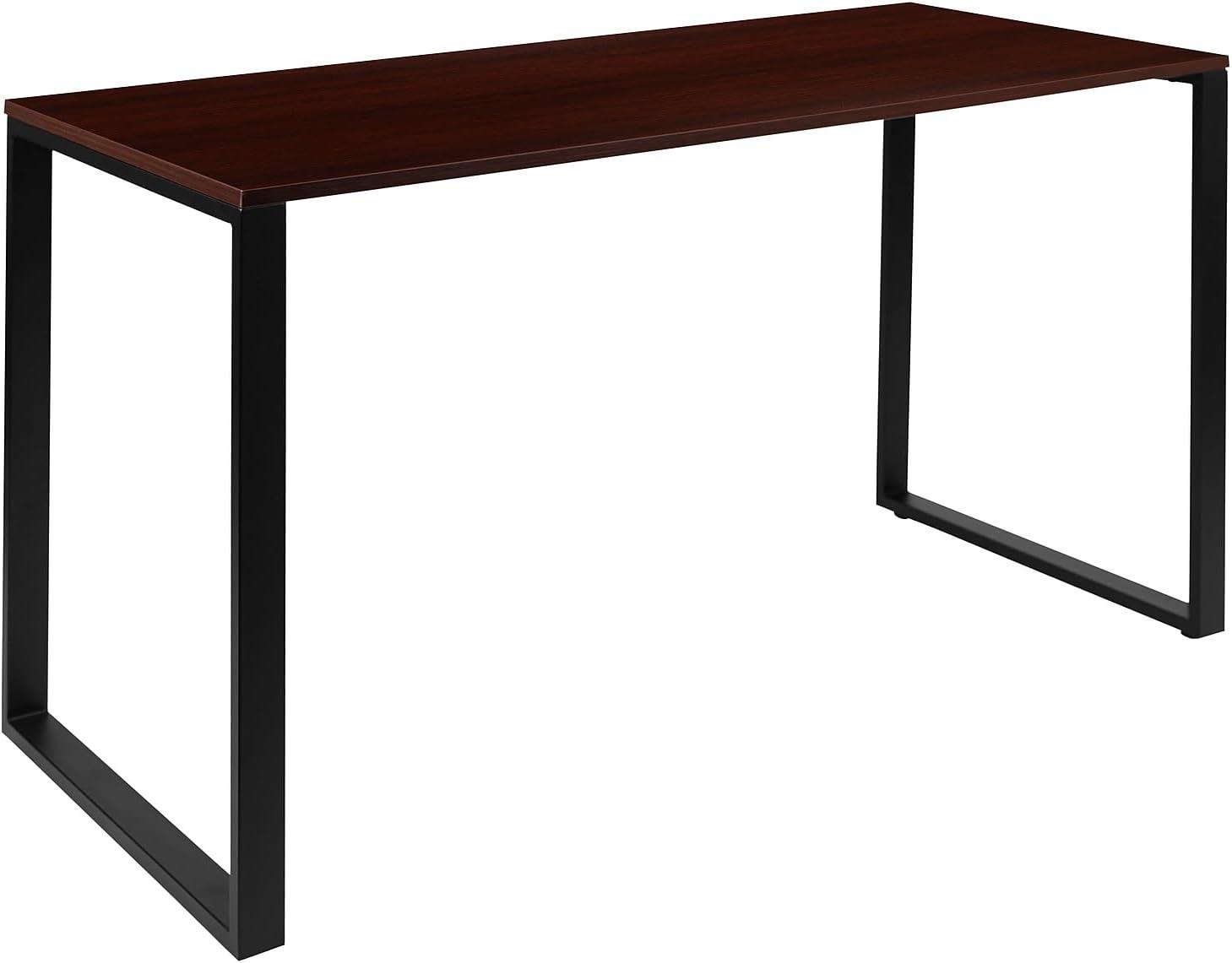 imageFlash Furniture Clifton Modern Office Computer Desk with Top and Bottom Storage Shelves Small Computer Desk for Home Office 28quotW BlackMahogany