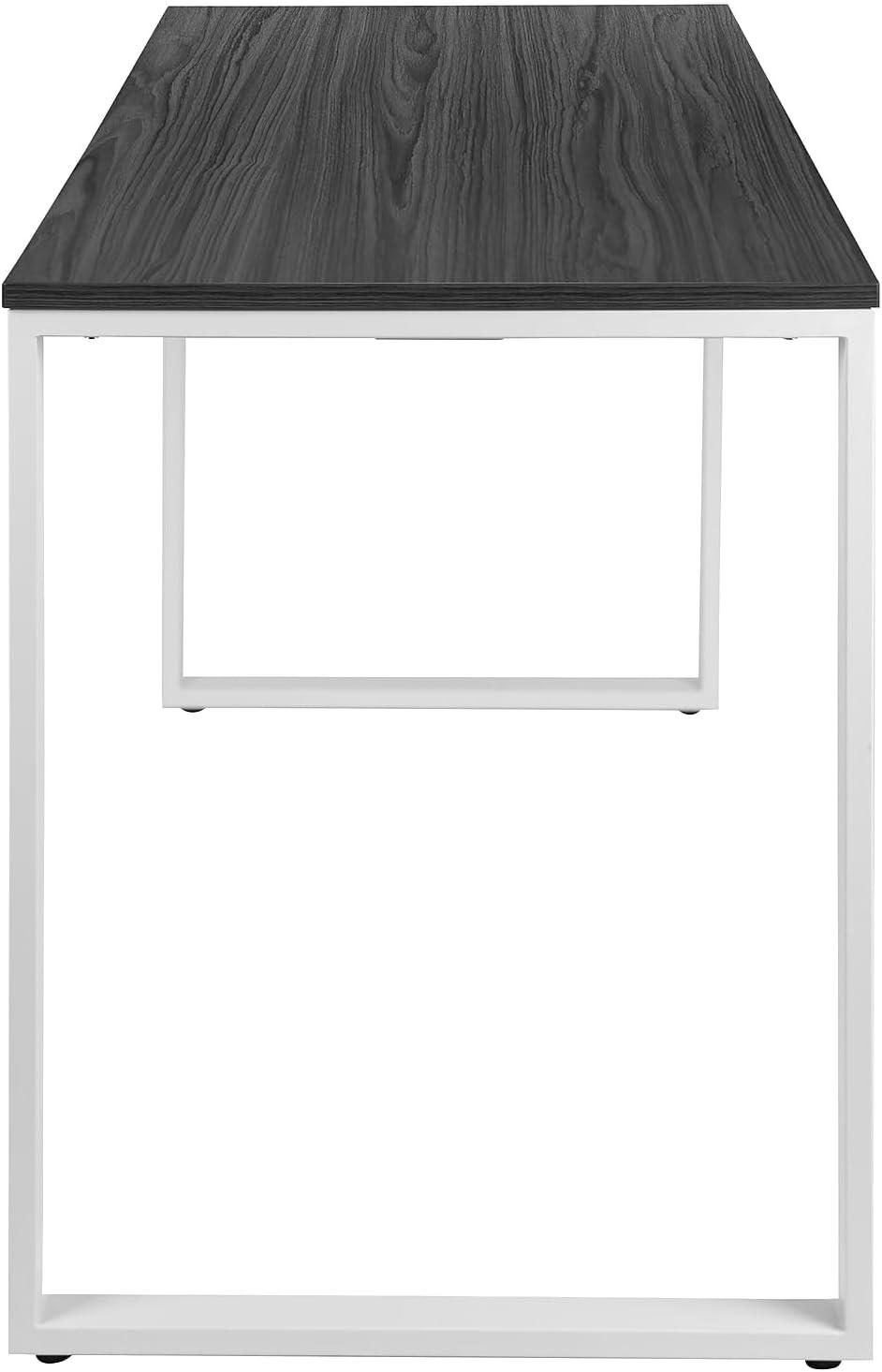 imageFlash Furniture Clifton Modern Office Computer Desk with Top and Bottom Storage Shelves Small Computer Desk for Home Office 28quotW BlackRustic Gray