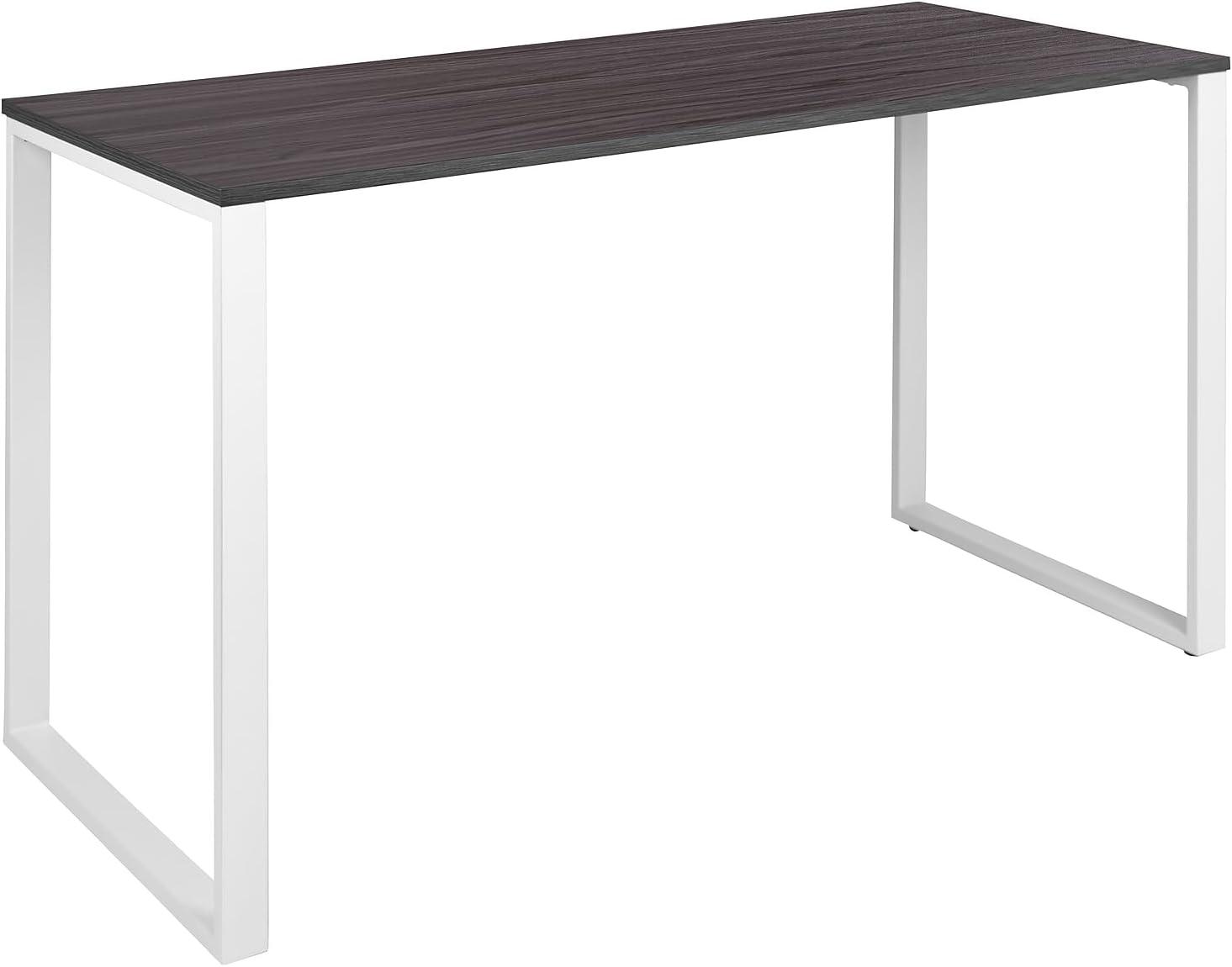 imageFlash Furniture Clifton Modern Office Computer Desk with Top and Bottom Storage Shelves Small Computer Desk for Home Office 28quotW BlackRustic Gray