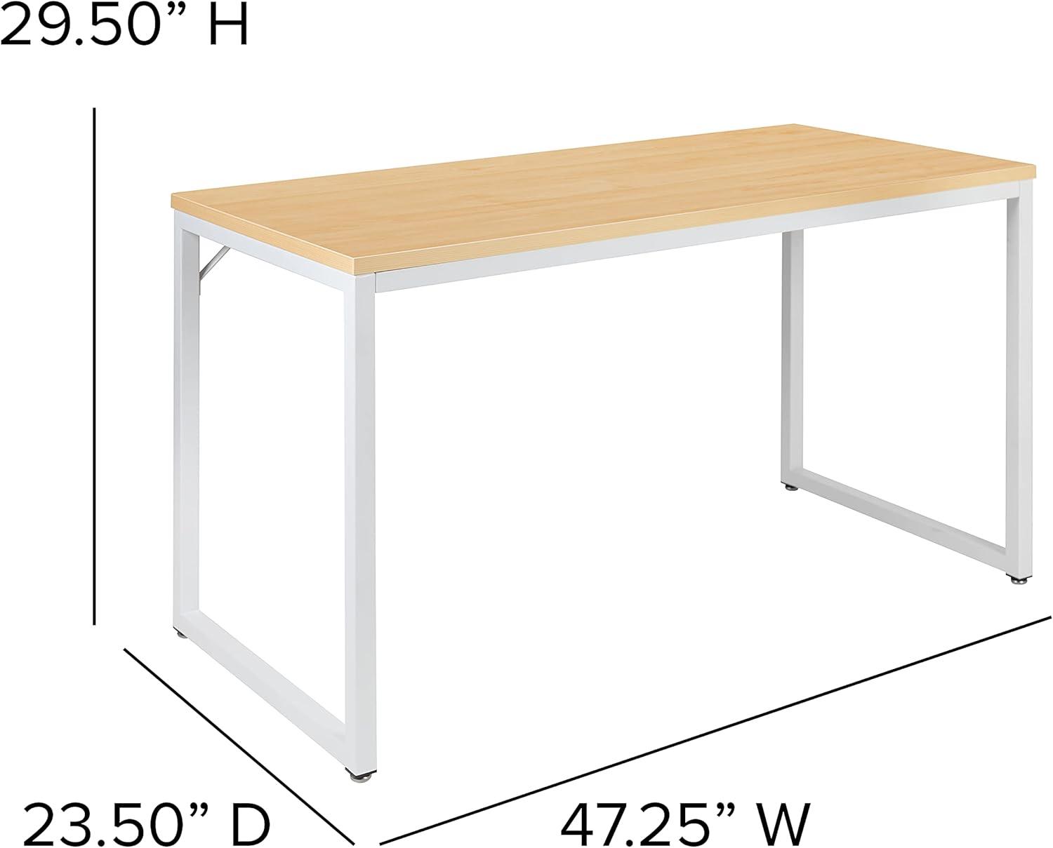 imageFlash Furniture Clifton Modern Office Computer Desk with Top and Bottom Storage Shelves Small Computer Desk for Home Office 28quotW BlackWhite