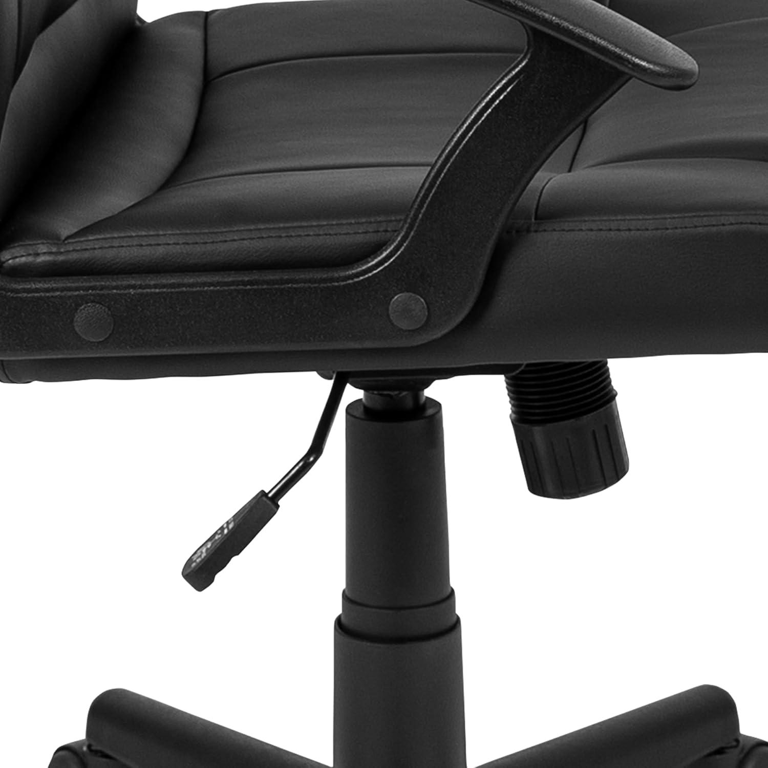 imageFlash Furniture Coffman Flash Fundamentals MidBack LeatherSoft Office and Gaming Chair Ergonomic Office Chair with Padded LeatherSoft Seat and Arms Black