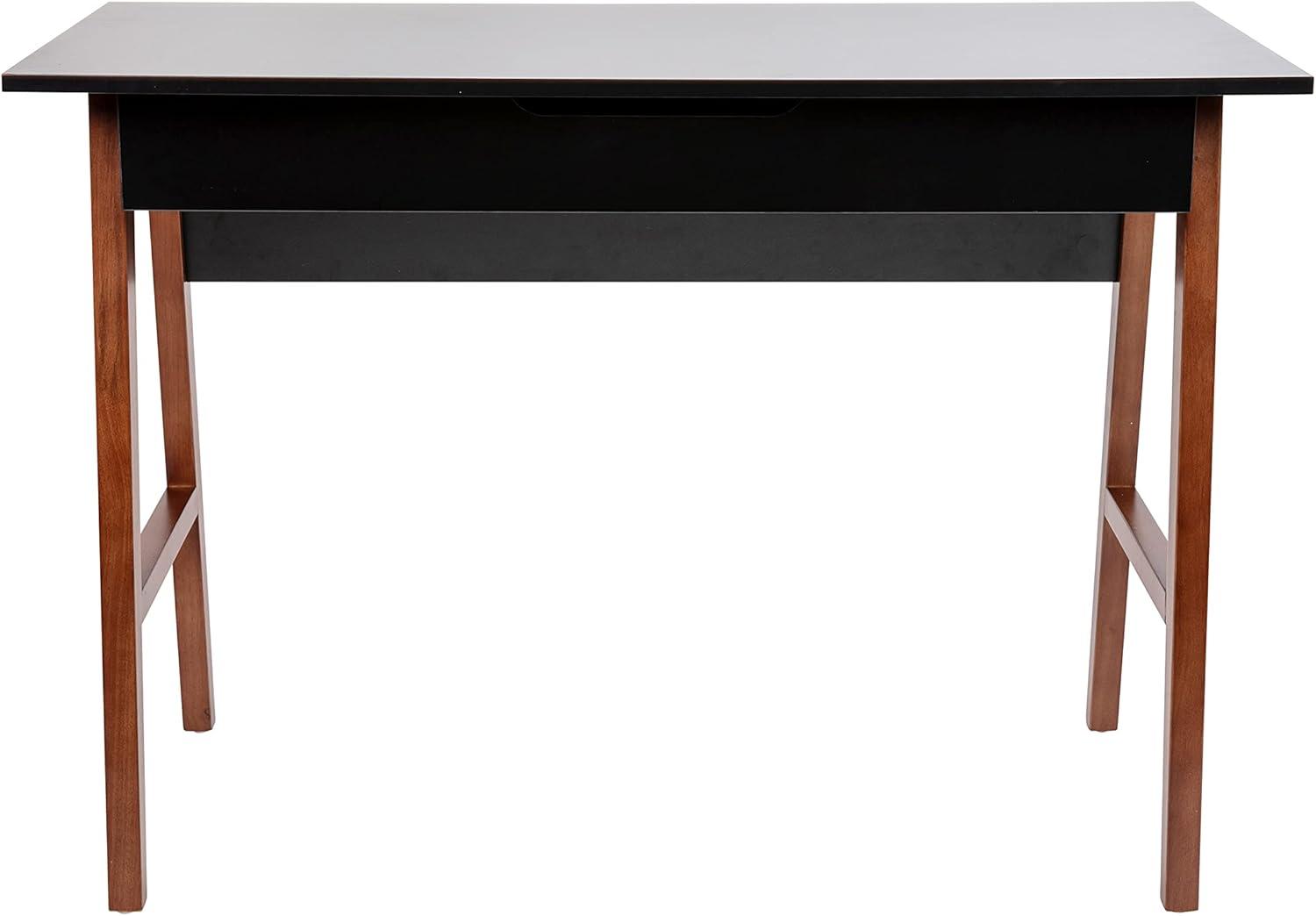 imageFlash Furniture Darla Computer Desk Black Home Office Desk with Storage Drawer 42quot Long Writing Desk for BedroomBlackWalnut