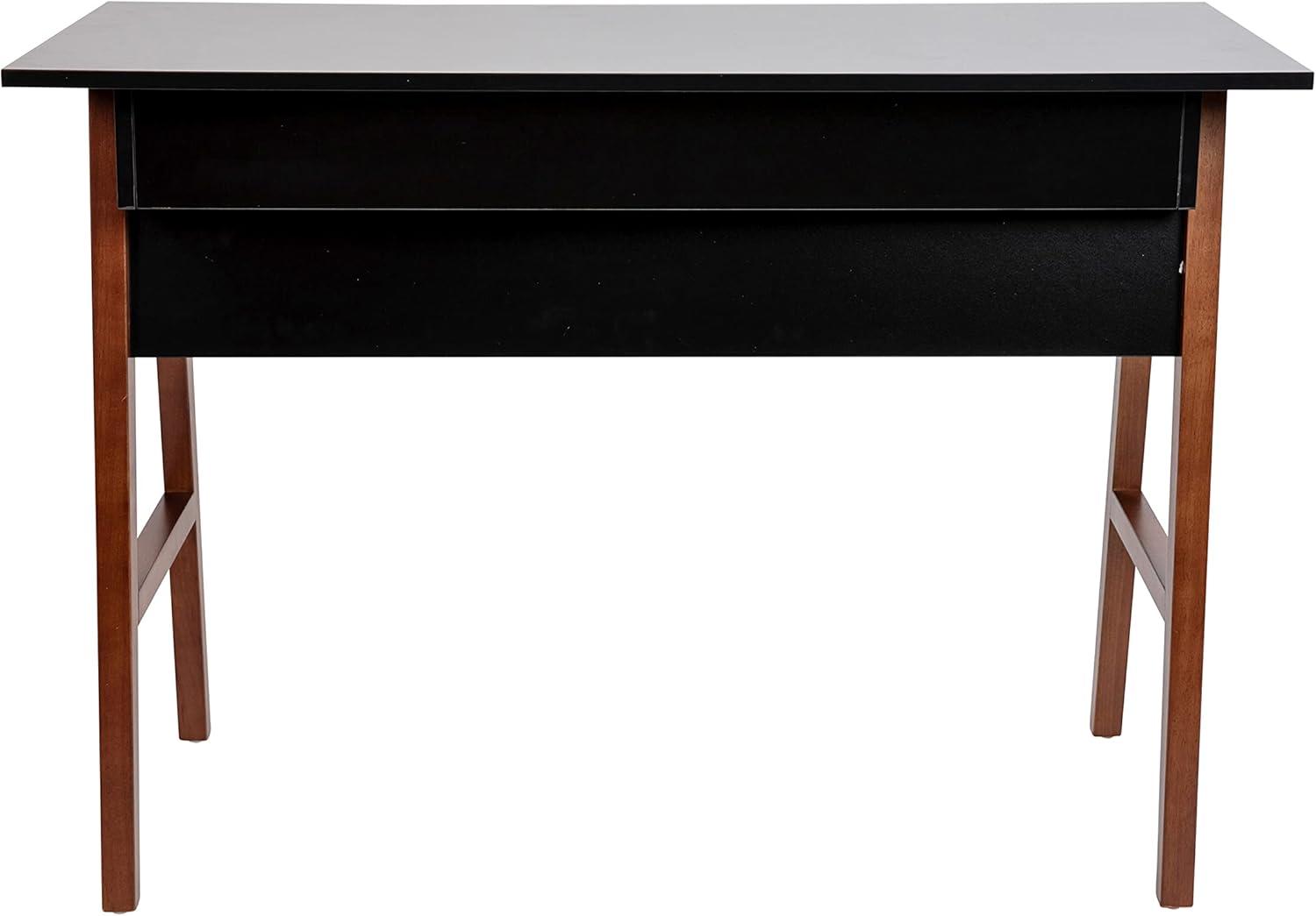 imageFlash Furniture Darla Computer Desk Black Home Office Desk with Storage Drawer 42quot Long Writing Desk for BedroomBlackWalnut