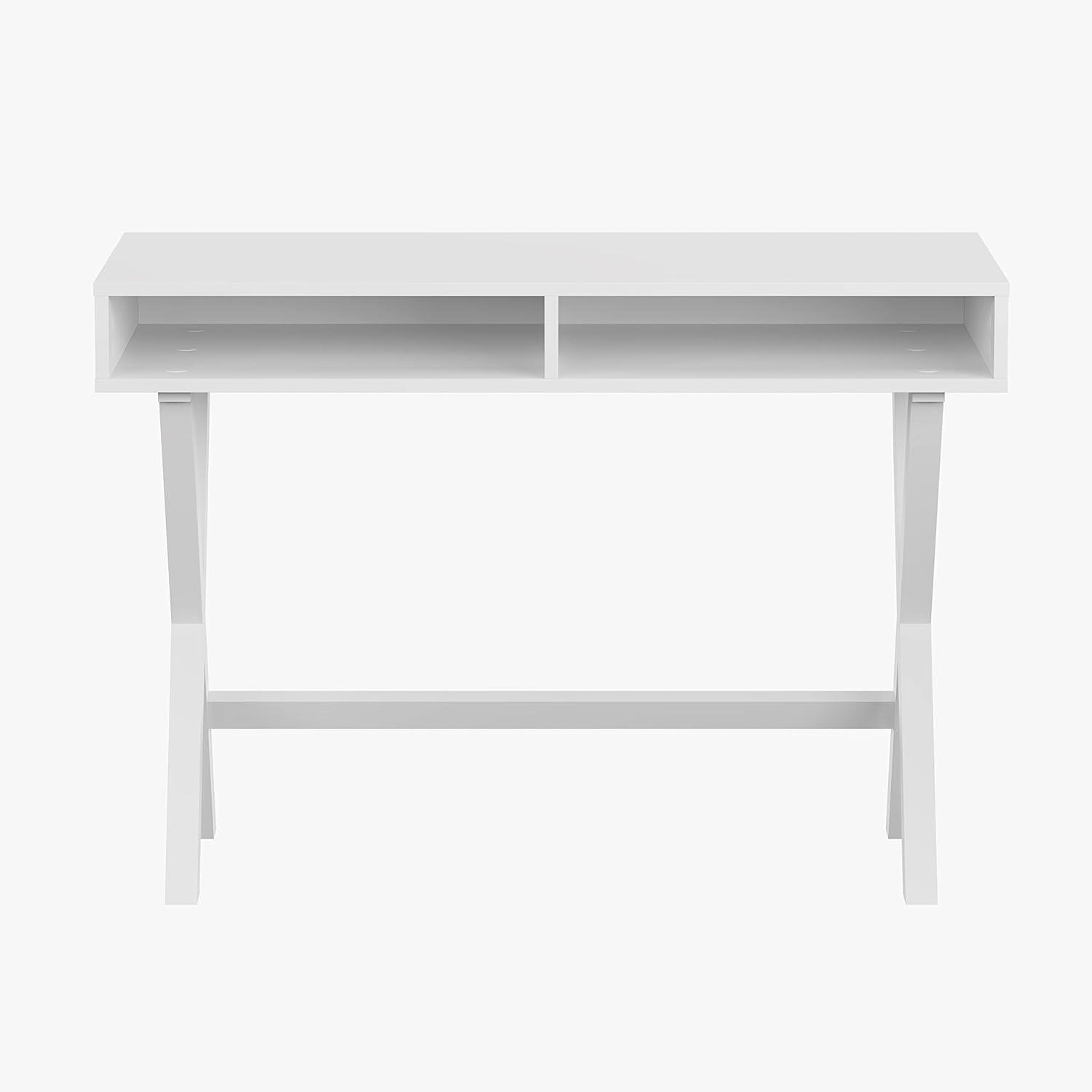 imageFlash Furniture Darla Computer Desk Black Home Office Desk with Storage Drawer 42quot Long Writing Desk for BedroomWhite