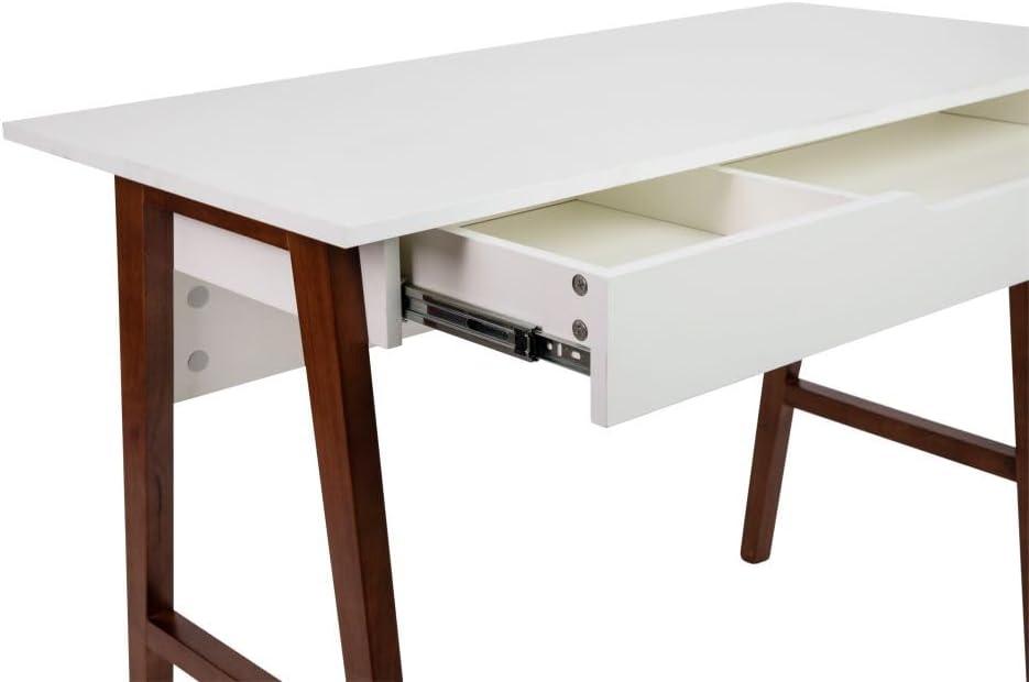 imageFlash Furniture Darla Computer Desk Black Home Office Desk with Storage Drawer 42quot Long Writing Desk for BedroomWhiteWalnut