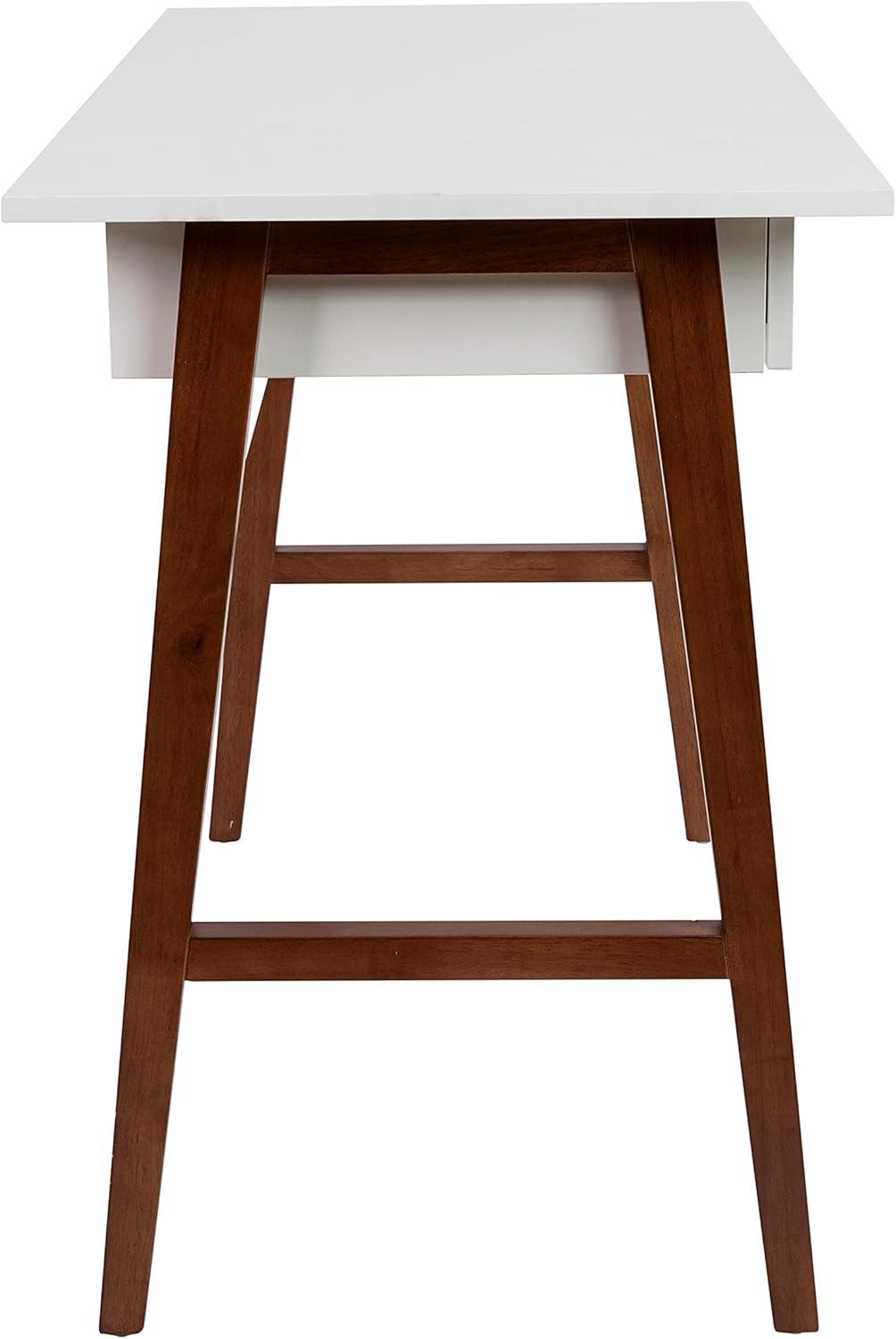 imageFlash Furniture Darla Computer Desk Black Home Office Desk with Storage Drawer 42quot Long Writing Desk for BedroomWhiteWalnut