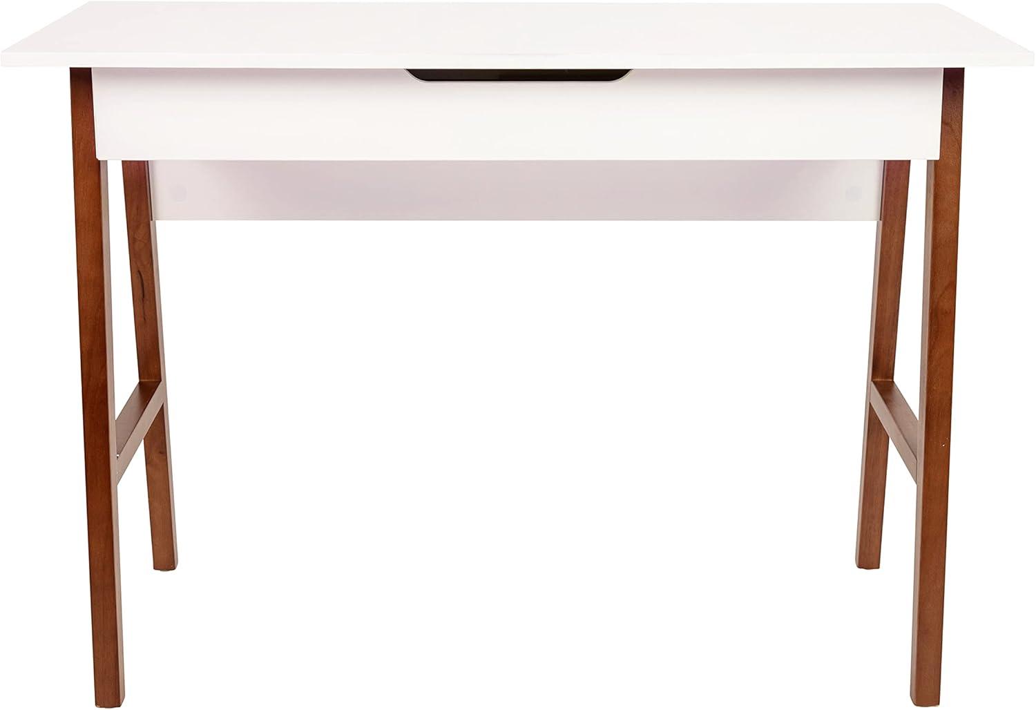 imageFlash Furniture Darla Computer Desk Black Home Office Desk with Storage Drawer 42quot Long Writing Desk for BedroomWhiteWalnut