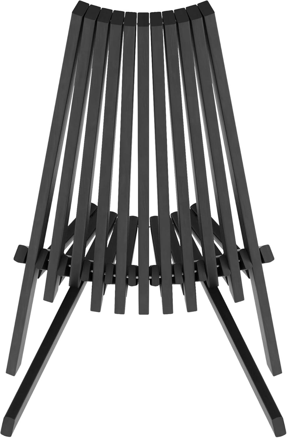 imageFlash Furniture Delia Commercial IndoorOutdoor Wood Folding Chair Low Profile Lounge for Patio Porch or Garden Versatile WeatherResistant Acacia Wood BrownBlack