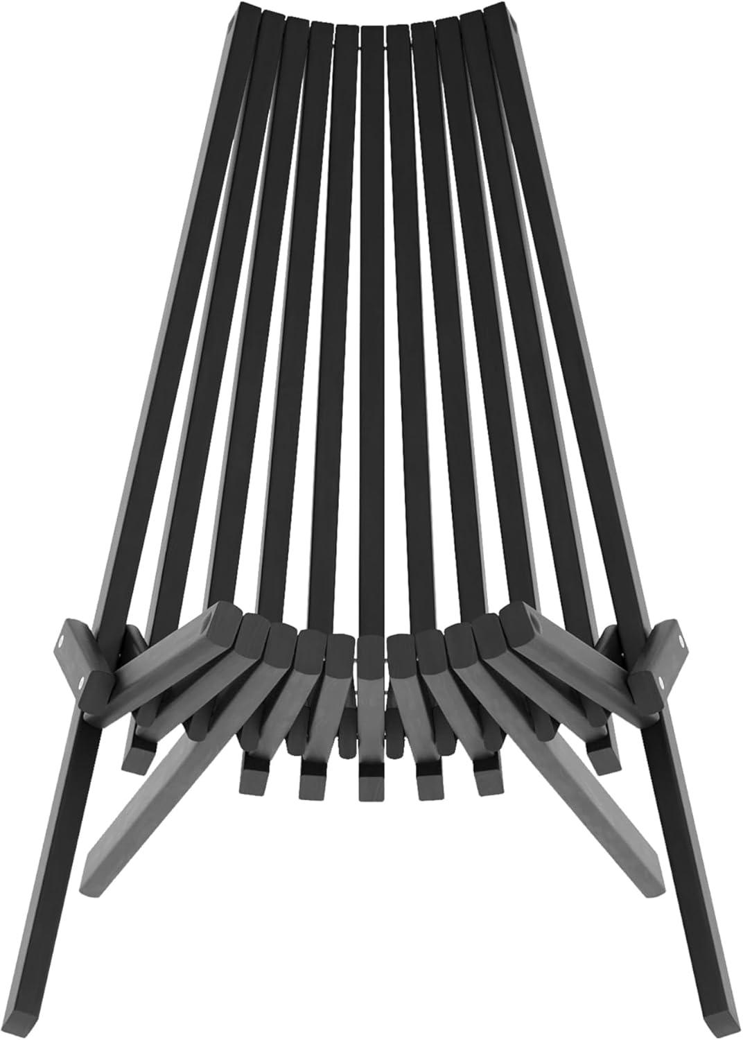 imageFlash Furniture Delia Commercial IndoorOutdoor Wood Folding Chair Low Profile Lounge for Patio Porch or Garden Versatile WeatherResistant Acacia Wood BrownBlack