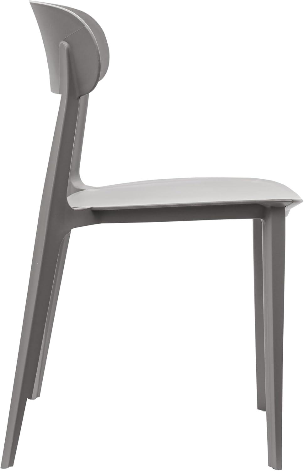 imageFlash Furniture Dover Patio Chair with Curved Backrest and Contoured Seat Commercial AllWeather Stacking Resin Chair UV Resistant IndoorOutdoor Black Set of 2Grey