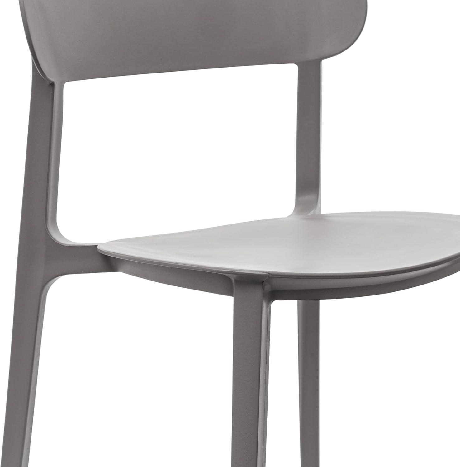 imageFlash Furniture Dover Patio Chair with Curved Backrest and Contoured Seat Commercial AllWeather Stacking Resin Chair UV Resistant IndoorOutdoor Black Set of 2Grey