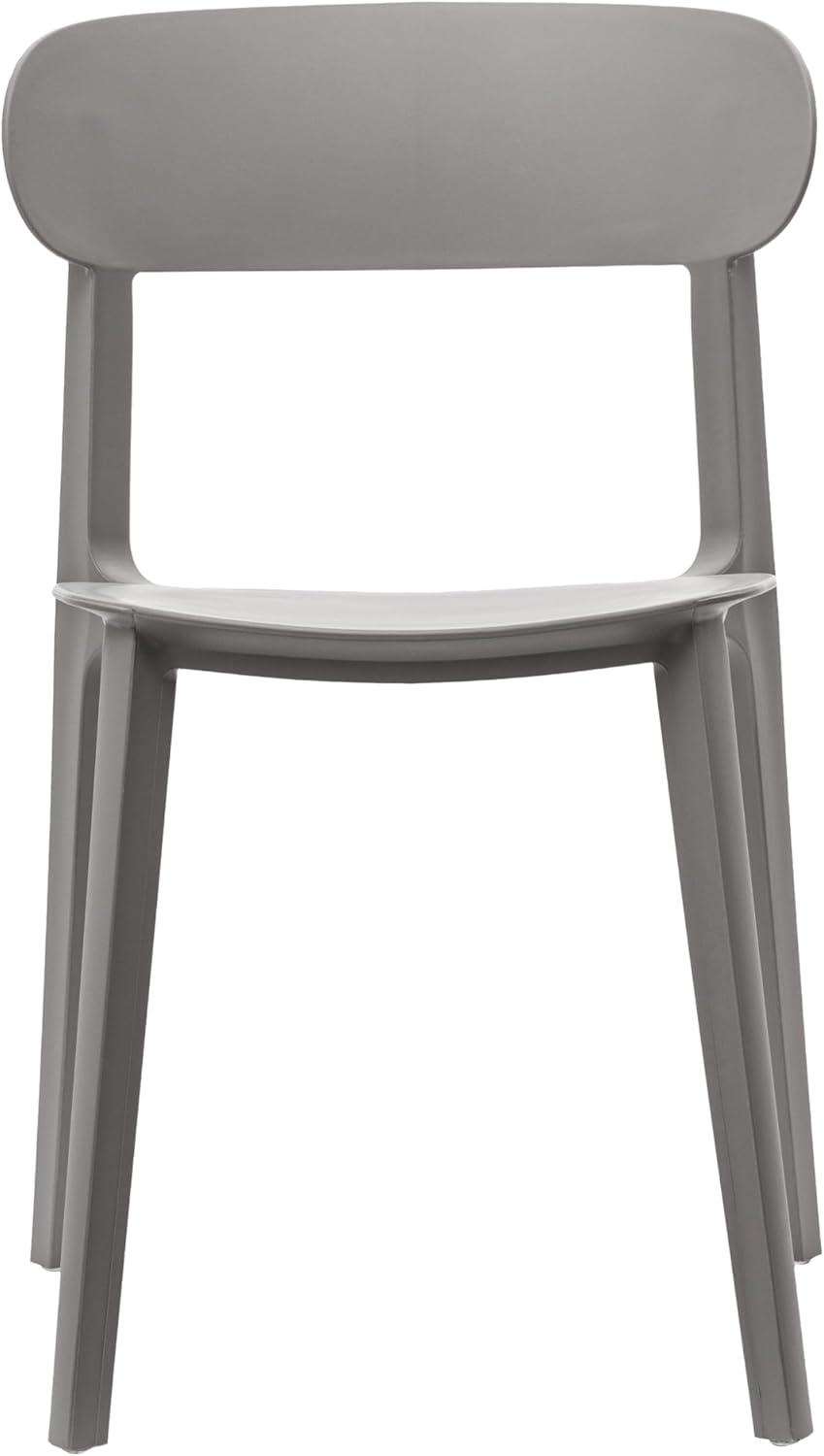 imageFlash Furniture Dover Patio Chair with Curved Backrest and Contoured Seat Commercial AllWeather Stacking Resin Chair UV Resistant IndoorOutdoor Black Set of 2Grey