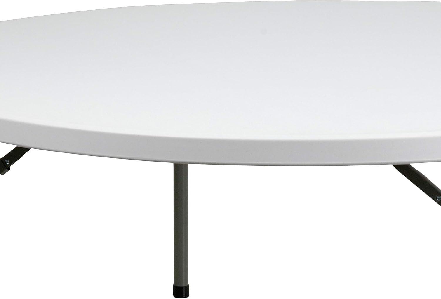 imageFlash Furniture Elon 2 Round AllOccasion Plastic Folding Event Table Folding Banquet Table for IndoorOutdoor Events White6 Foot