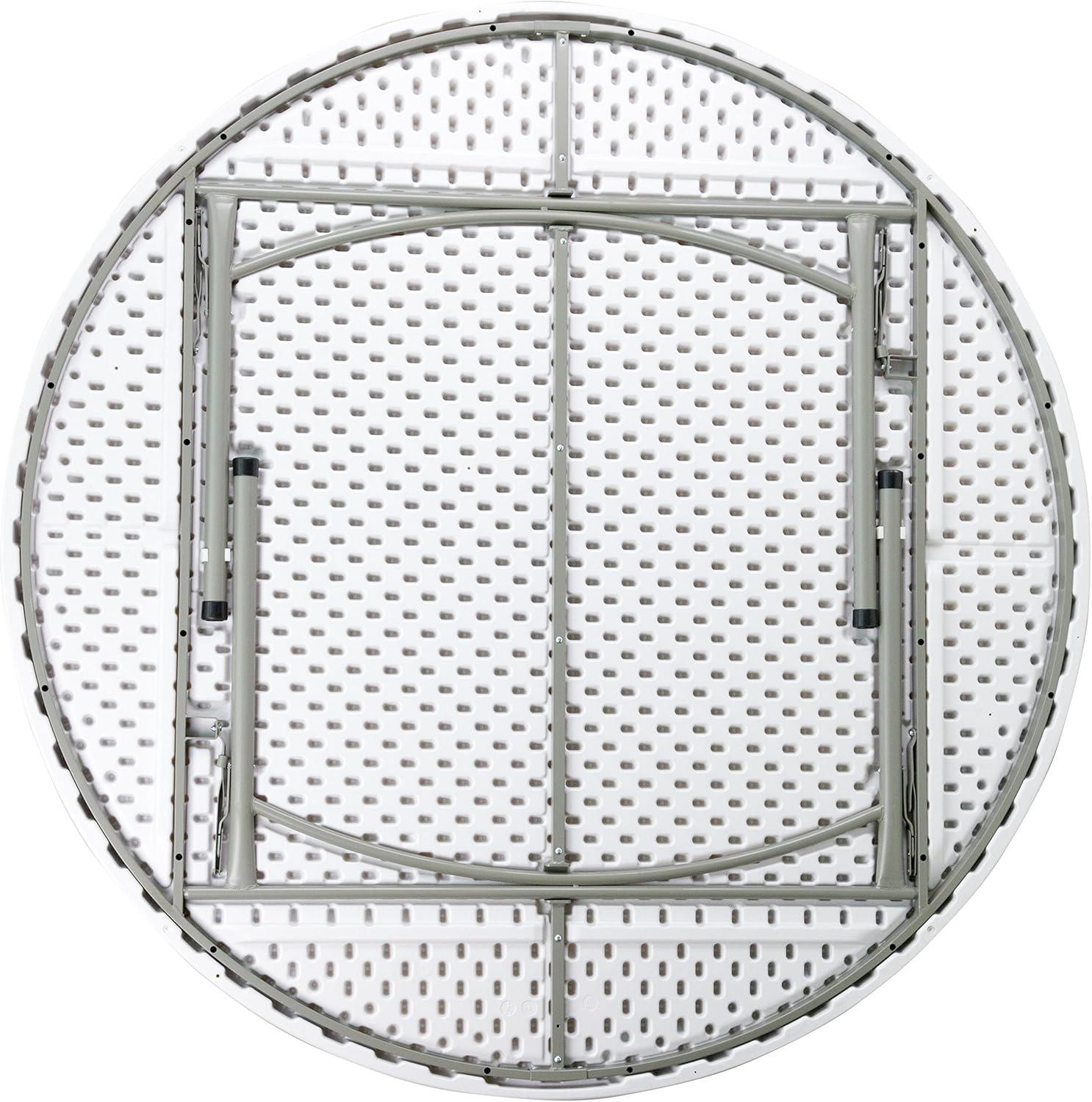 imageFlash Furniture Elon 2 Round AllOccasion Plastic Folding Event Table Folding Banquet Table for IndoorOutdoor Events White6 Foot