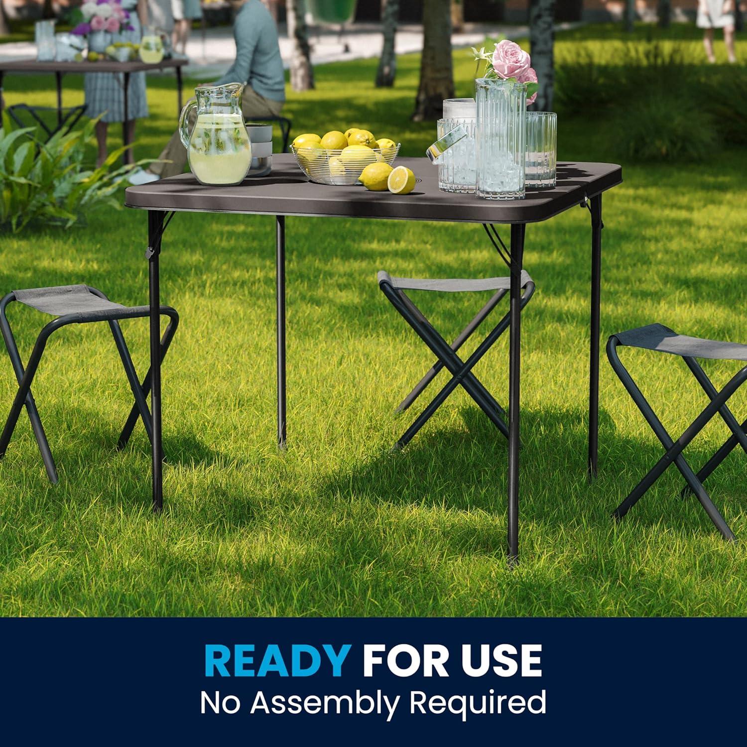 imageFlash Furniture Elon 285 Square AllOccasion Plastic Folding Event Table with Locking Legs Folding Banquet Table for IndoorOutdoor Events WhiteDark Gray