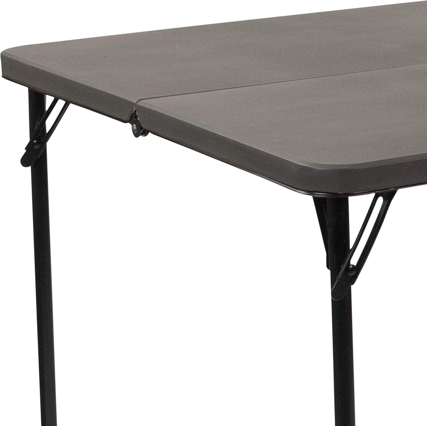 imageFlash Furniture Elon 285 Square AllOccasion Plastic Folding Event Table with Locking Legs Folding Banquet Table for IndoorOutdoor Events WhiteDark Gray