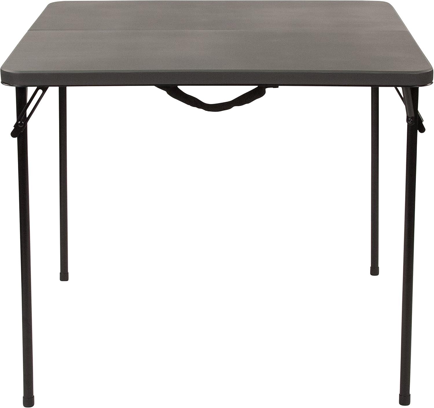 imageFlash Furniture Elon 285 Square AllOccasion Plastic Folding Event Table with Locking Legs Folding Banquet Table for IndoorOutdoor Events WhiteDark Gray