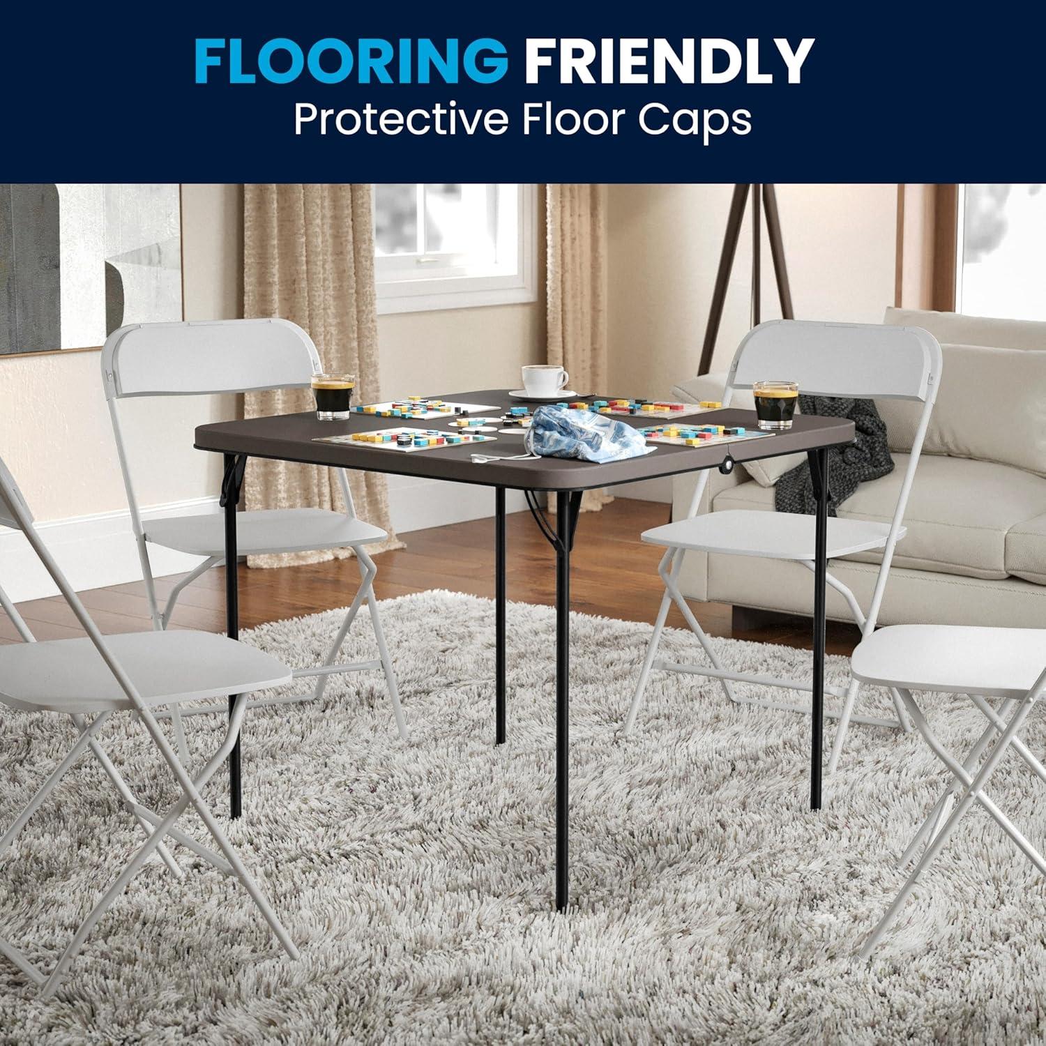imageFlash Furniture Elon 285 Square AllOccasion Plastic Folding Event Table with Locking Legs Folding Banquet Table for IndoorOutdoor Events WhiteDark Gray