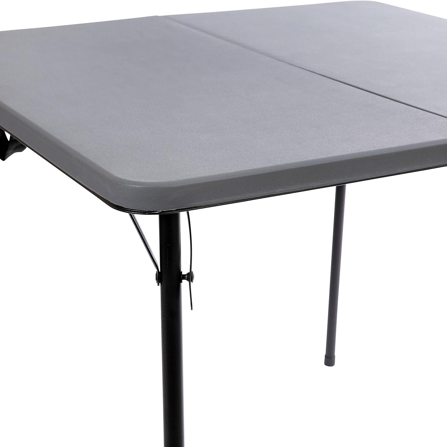 imageFlash Furniture Elon 285 Square AllOccasion Plastic Folding Event Table with Locking Legs Folding Banquet Table for IndoorOutdoor Events WhiteGrey
