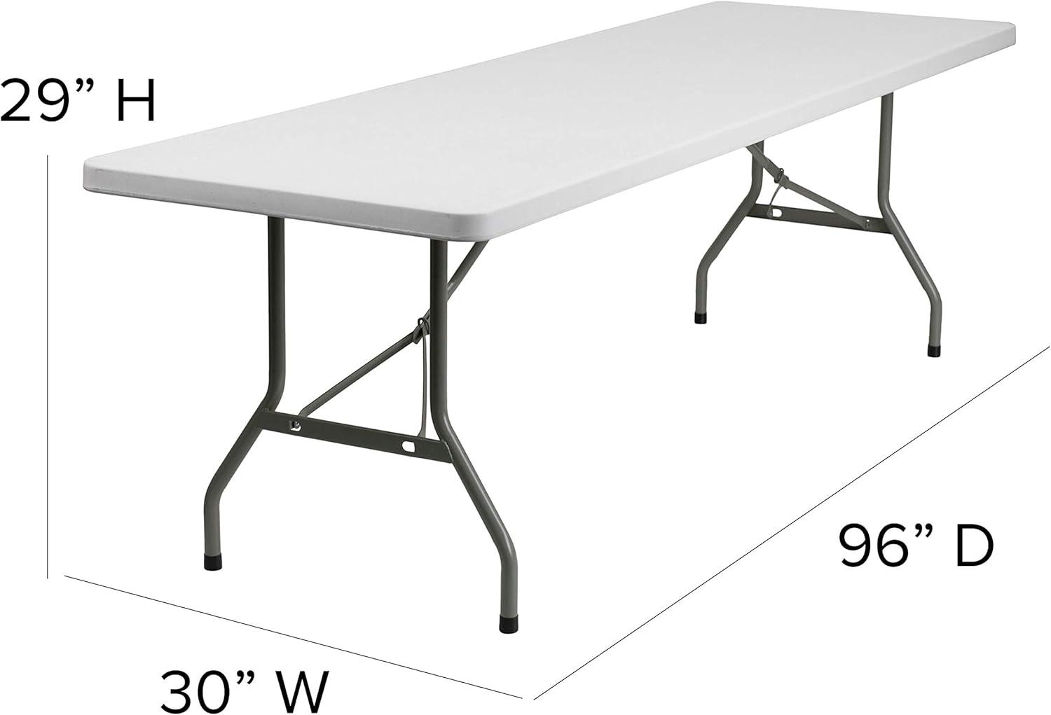 imageFlash Furniture Elon 4 Rectangular AllOccasion Plastic Folding Event Table Folding Banquet Table for IndoorOutdoor Events WhiteGranite White