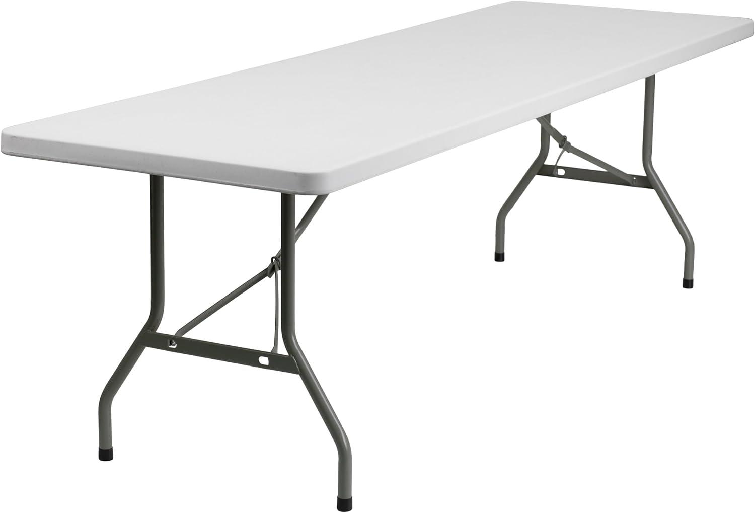 imageFlash Furniture Elon 4 Rectangular AllOccasion Plastic Folding Event Table Folding Banquet Table for IndoorOutdoor Events WhiteGranite White