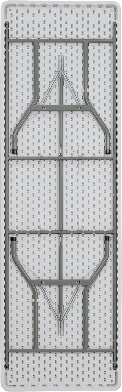 imageFlash Furniture Elon 4 Rectangular AllOccasion Plastic Folding Event Table Folding Banquet Table for IndoorOutdoor Events WhiteGranite White