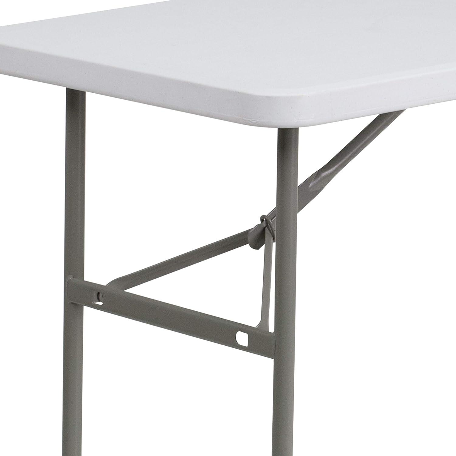 imageFlash Furniture Elon 4 Rectangular AllOccasion Plastic Folding Event Table Folding Banquet Table for IndoorOutdoor Events WhiteGranite White