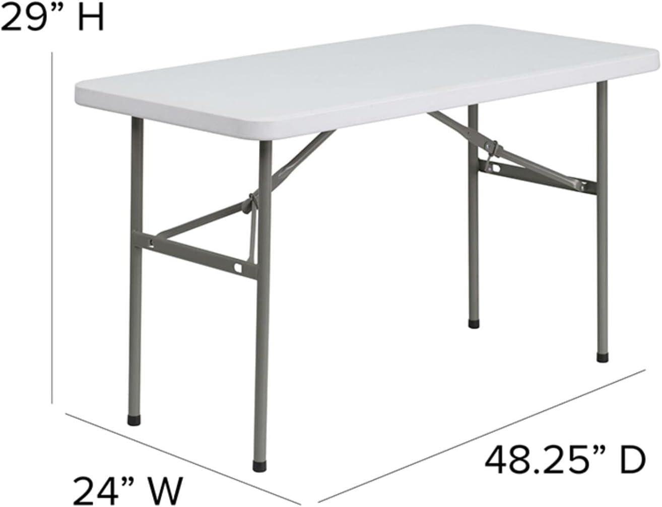 imageFlash Furniture Elon 4Foot Granite White Plastic Folding Table ampamp Hercules Series Plastic Folding Chairs for Parties and Weddings Stackable Commercia