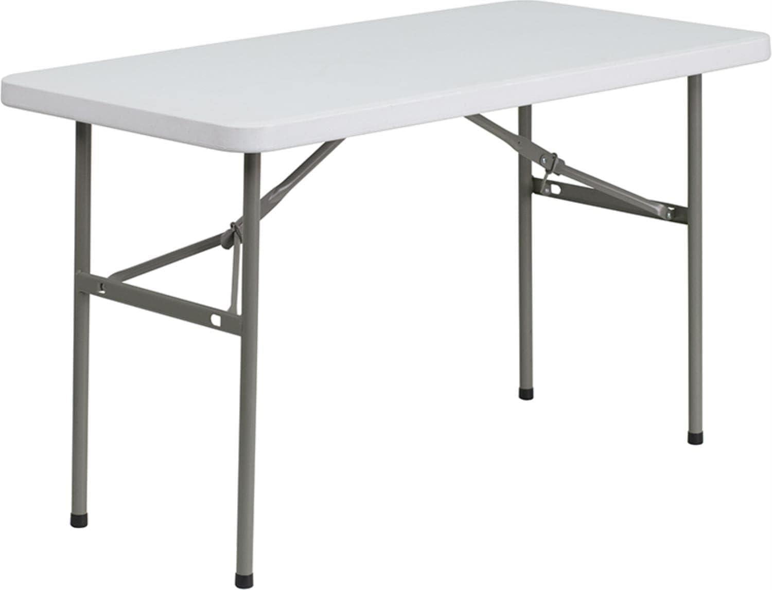 imageFlash Furniture Elon 4Foot Granite White Plastic Folding Table ampamp Hercules Series Plastic Folding Chairs for Parties and Weddings Stackable Commercia