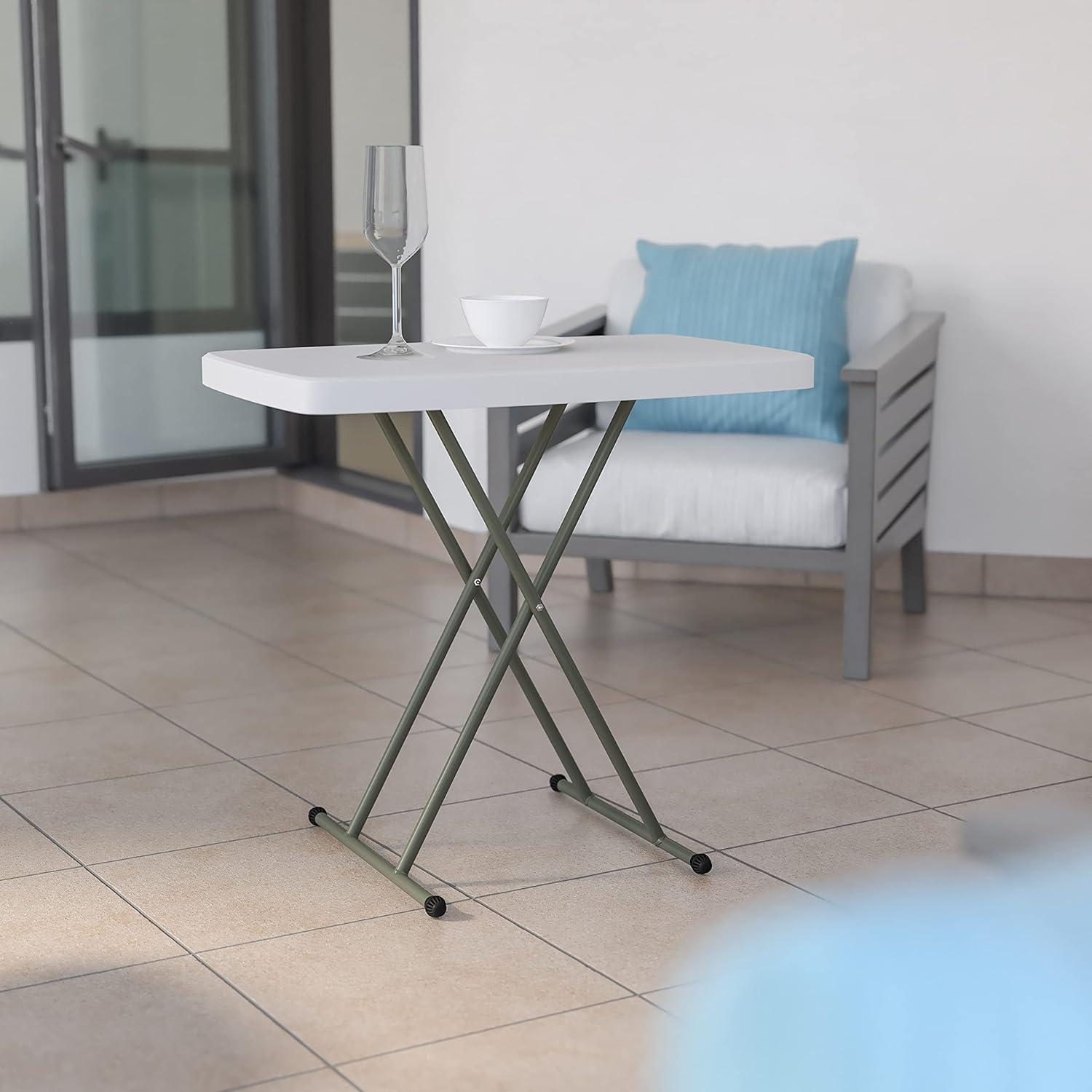 imageFlash Furniture Elon Folding Table Granite White Height Adjustable 26 Inch TV Tray Commercial Grade Laptop Table30