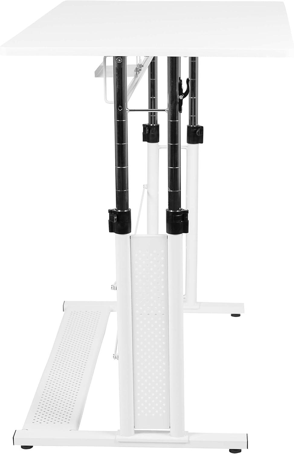 imageFlash Furniture Fairway Height Adjustable 27253575quotH Sit to Stand Home Office Desk White
