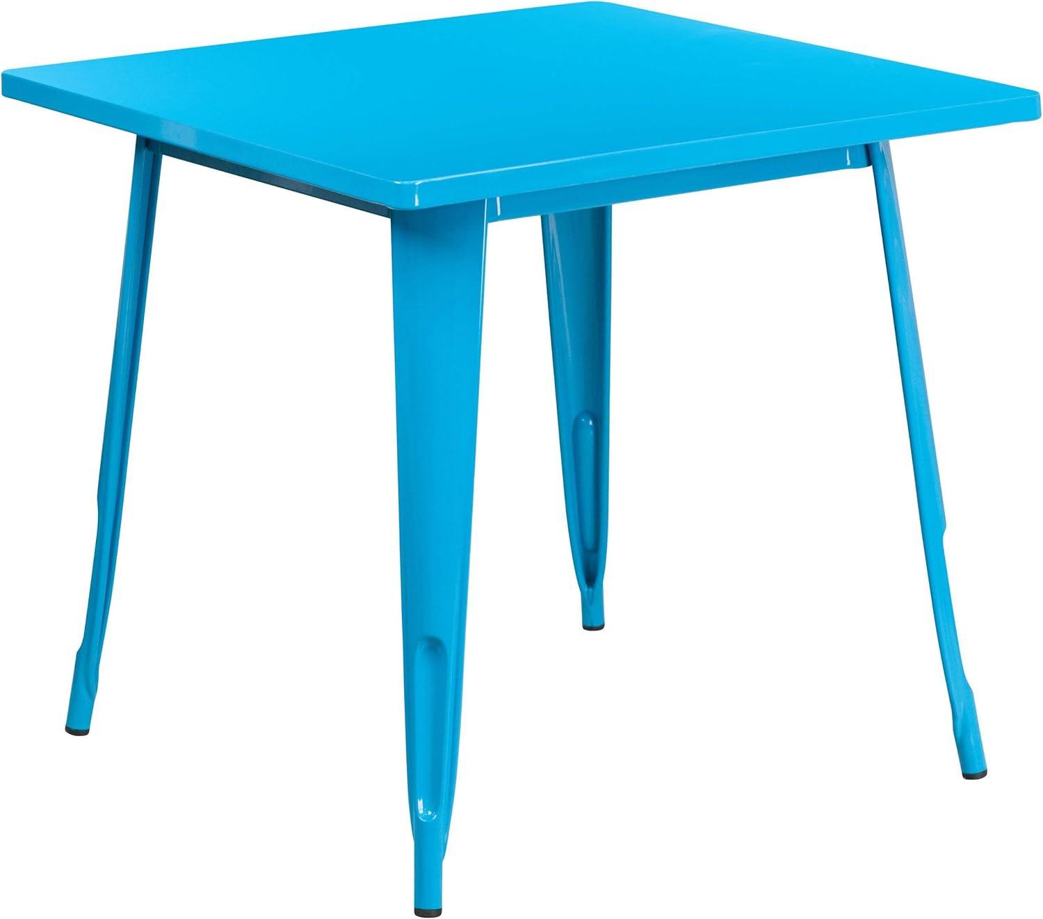 imageFlash Furniture Felix Commercial Grade 315quot Square White Metal IndoorOutdoor TableOrange