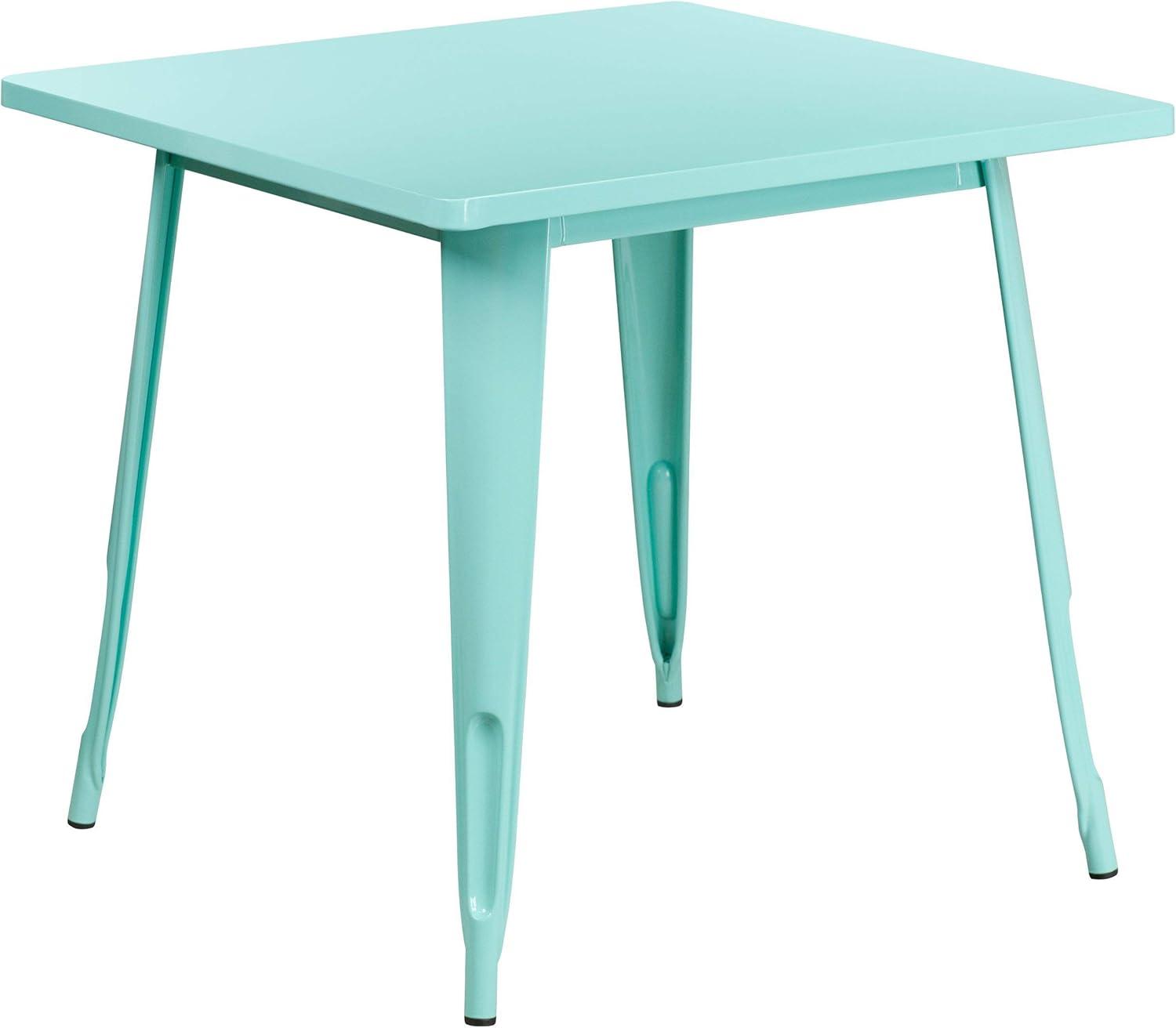 imageFlash Furniture Felix Commercial Grade 315quot Square White Metal IndoorOutdoor TableOrange