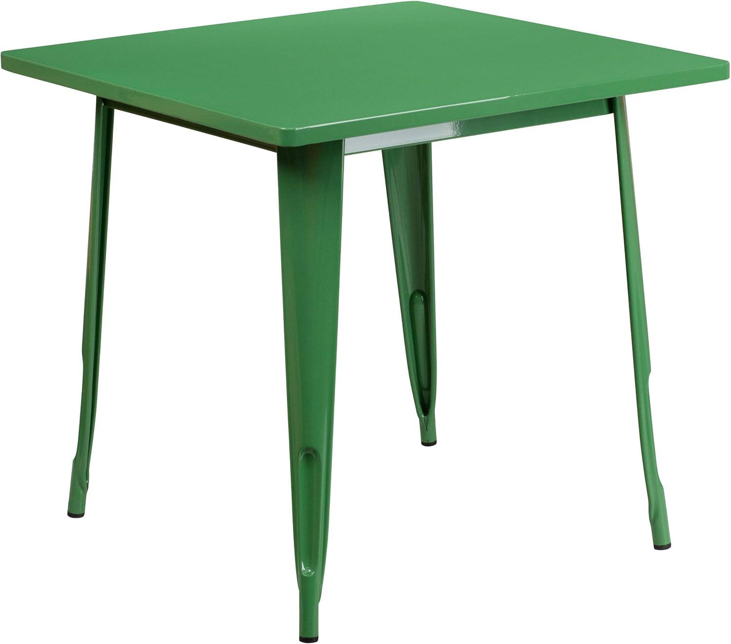 imageFlash Furniture Felix Commercial Grade 315quot Square White Metal IndoorOutdoor TableOrange