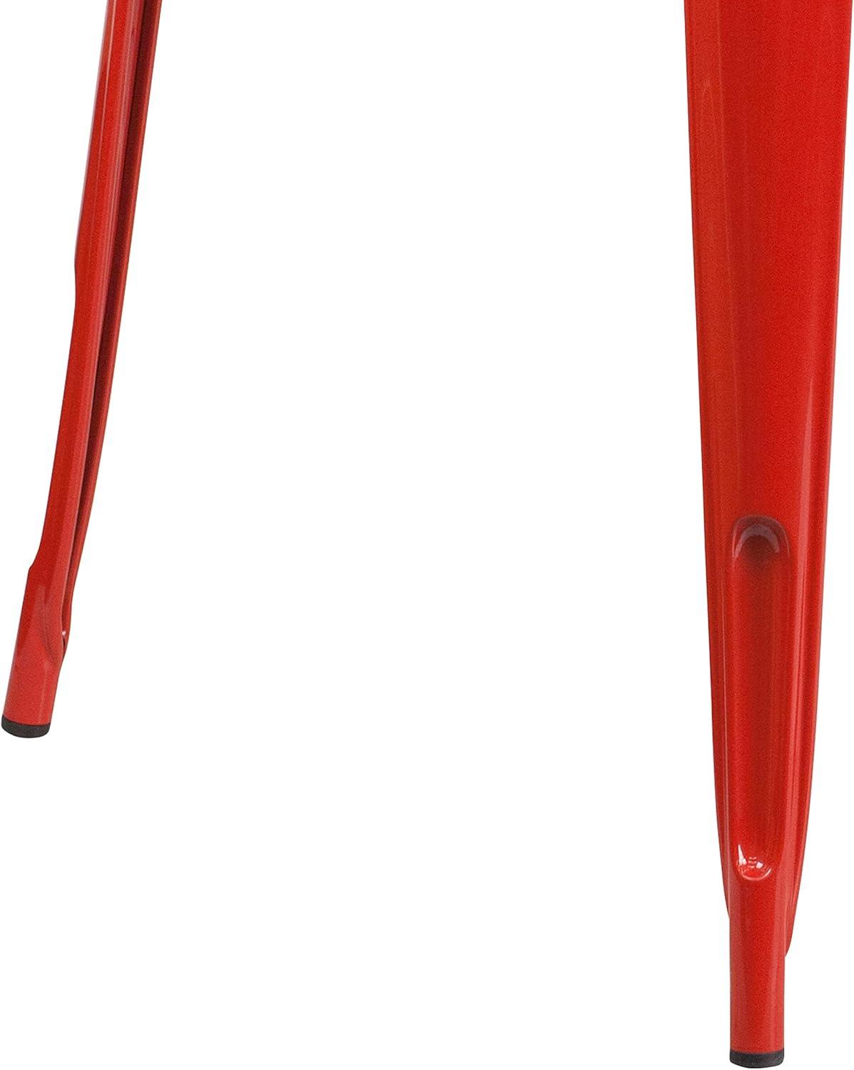 imageFlash Furniture Felix Commercial Grade 315quot Square White Metal IndoorOutdoor TableRed
