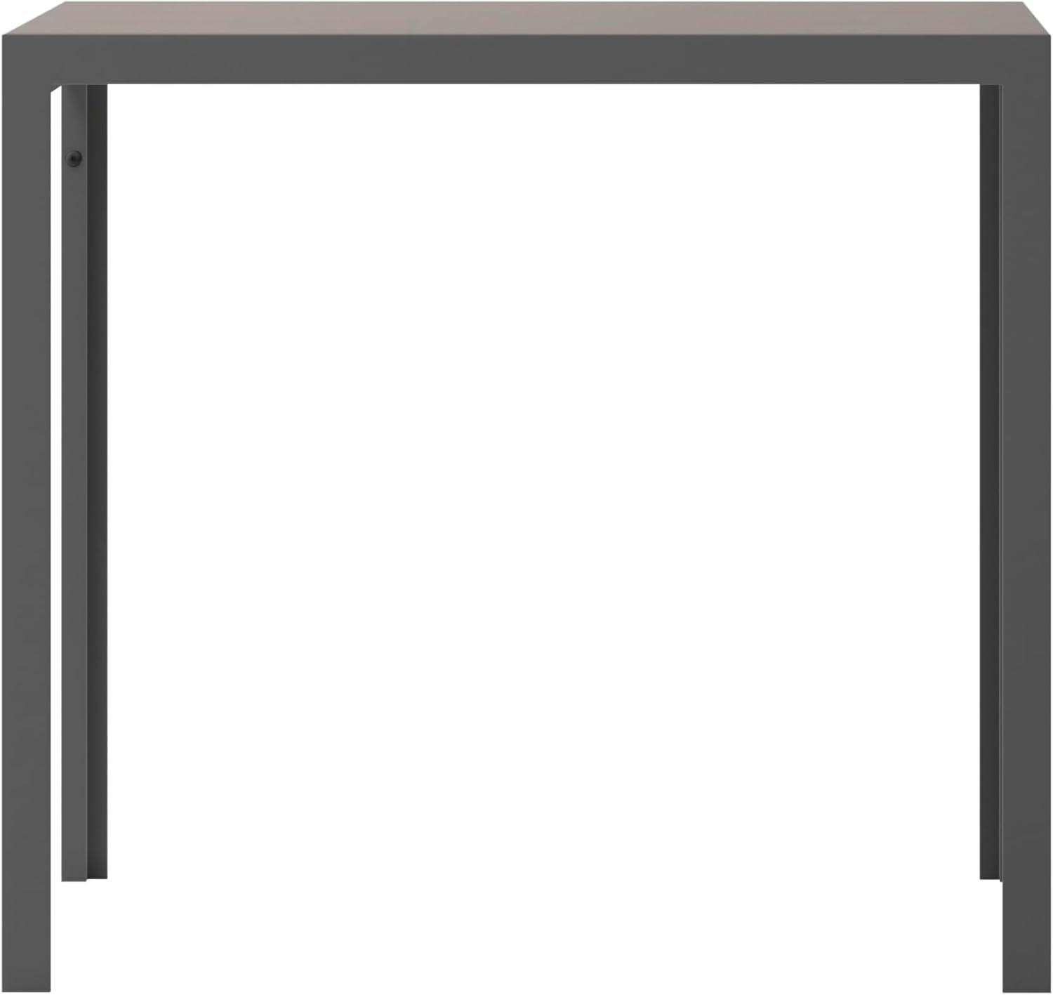 imageFlash Furniture Finch Commercial Grade Outdoor Dining Table 55quot x 31quot with Faux Teak Poly Slats and Metal Frame NaturalGrayGray TopGray Frame