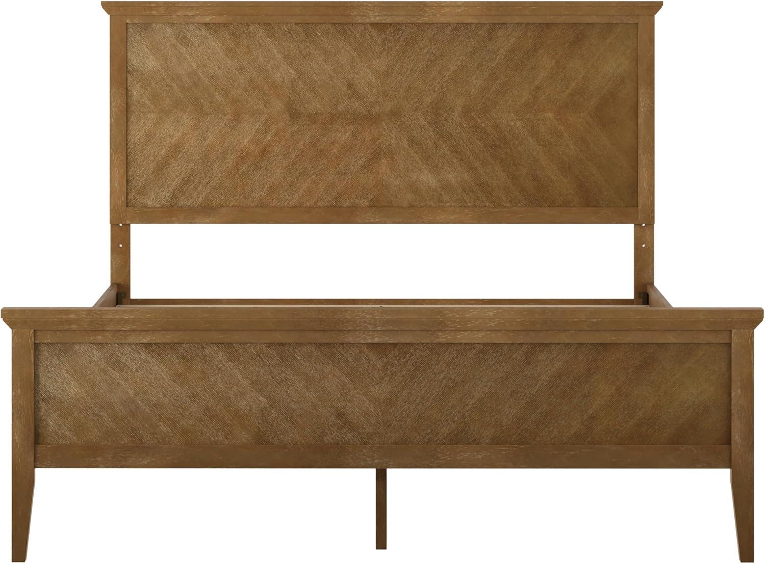 imageFlash Furniture Fiona King Wood Platform Bed Frame Solid Wood Construction Headboard Footboard Slatted Bottom Light BrownLight Brown