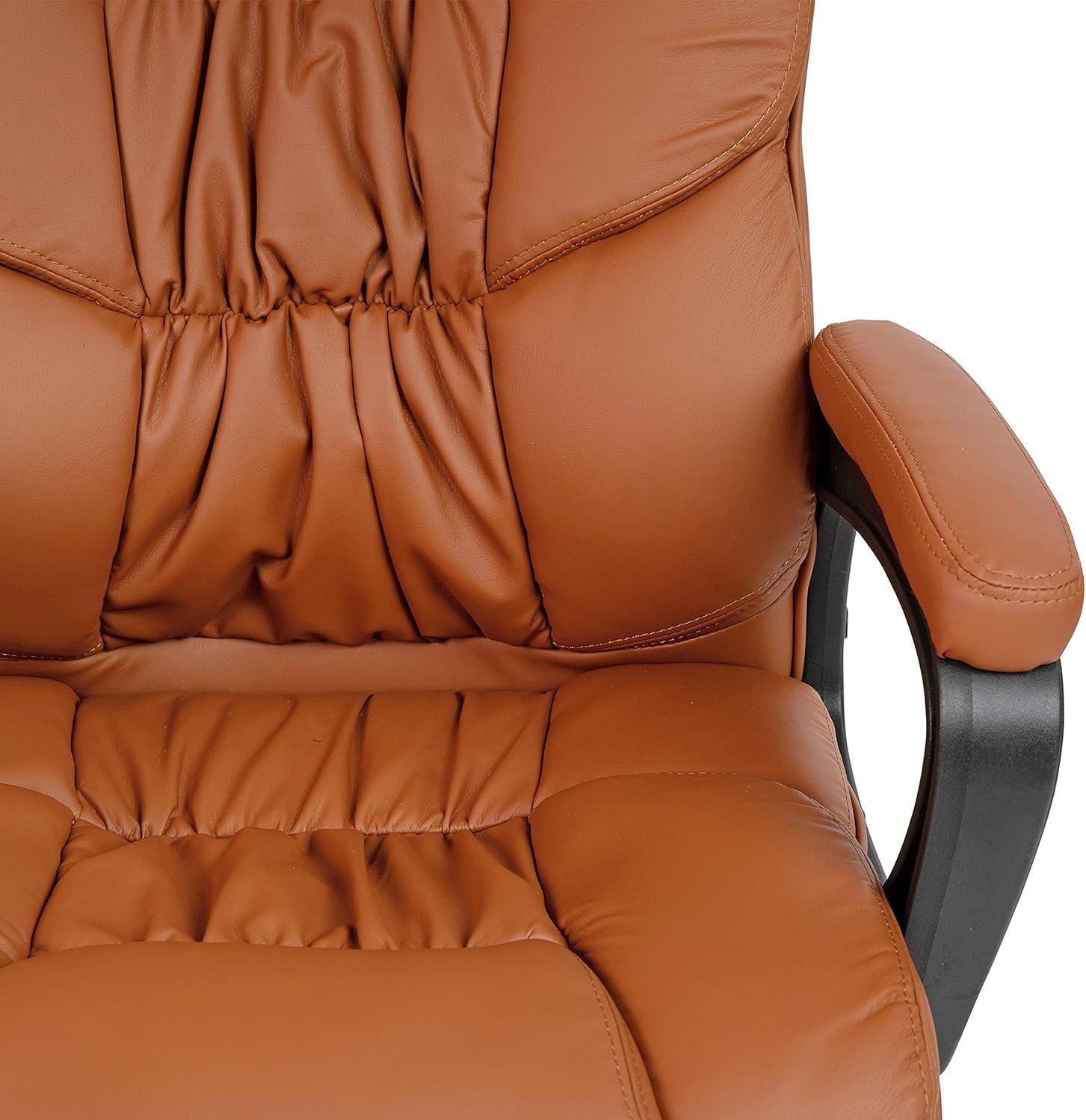 imageFlash Furniture Fundamentals Big ampamp Tall Swivel LeatherSoft Office and Gaming Chair Ergonomic Office Chair with Padded Armrests and Adjustable Height BlackBrown
