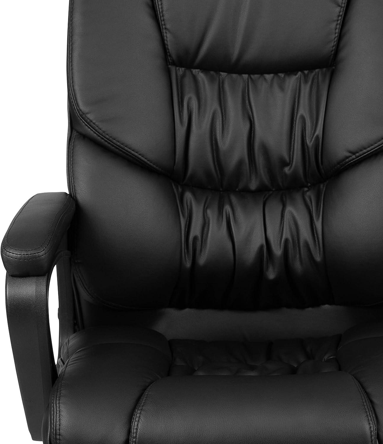 imageFlash Furniture Fundamentals Big ampamp Tall Swivel LeatherSoft Office and Gaming Chair Ergonomic Office Chair with Padded Armrests and Adjustable Height BlackBlack