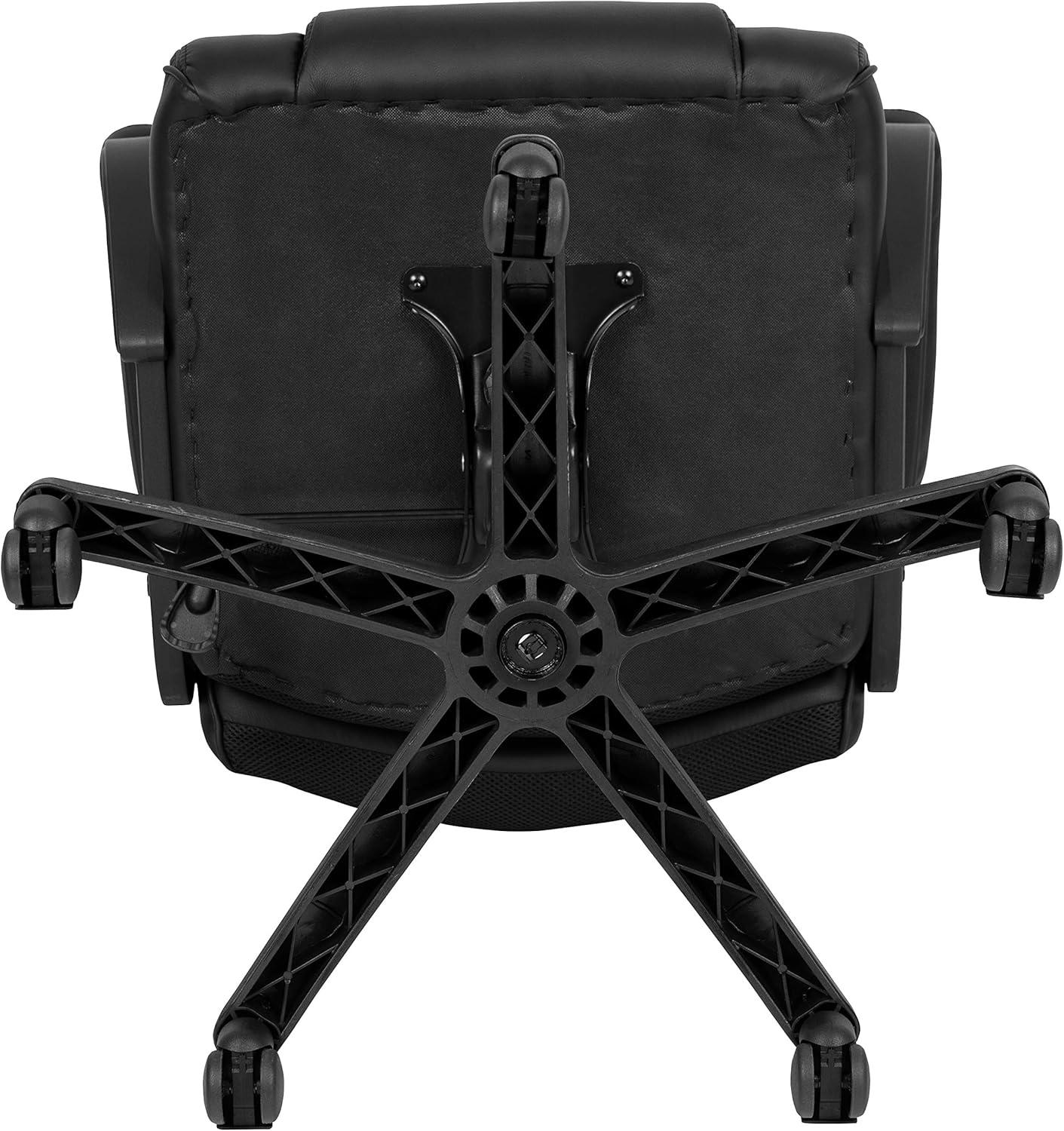 imageFlash Furniture Fundamentals Big ampamp Tall Swivel LeatherSoft Office and Gaming Chair Ergonomic Office Chair with Padded Armrests and Adjustable Height BlackBlack