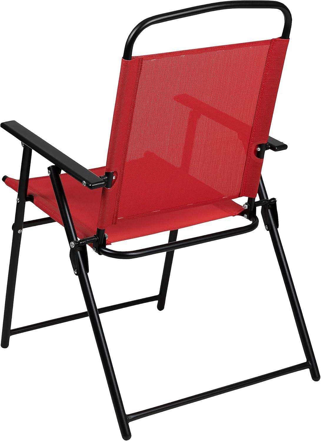 imageFlash Furniture GM202012RDGG Glass Patio Table and Chair Sets Red