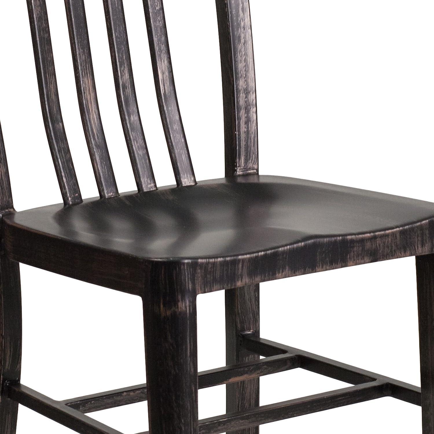 imageFlash Furniture Gael Commercial Grade 2 Pack Yellow Metal IndoorOutdoor ChairBlackantique Gold